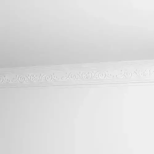 White Ornate Crown Molding 3D model