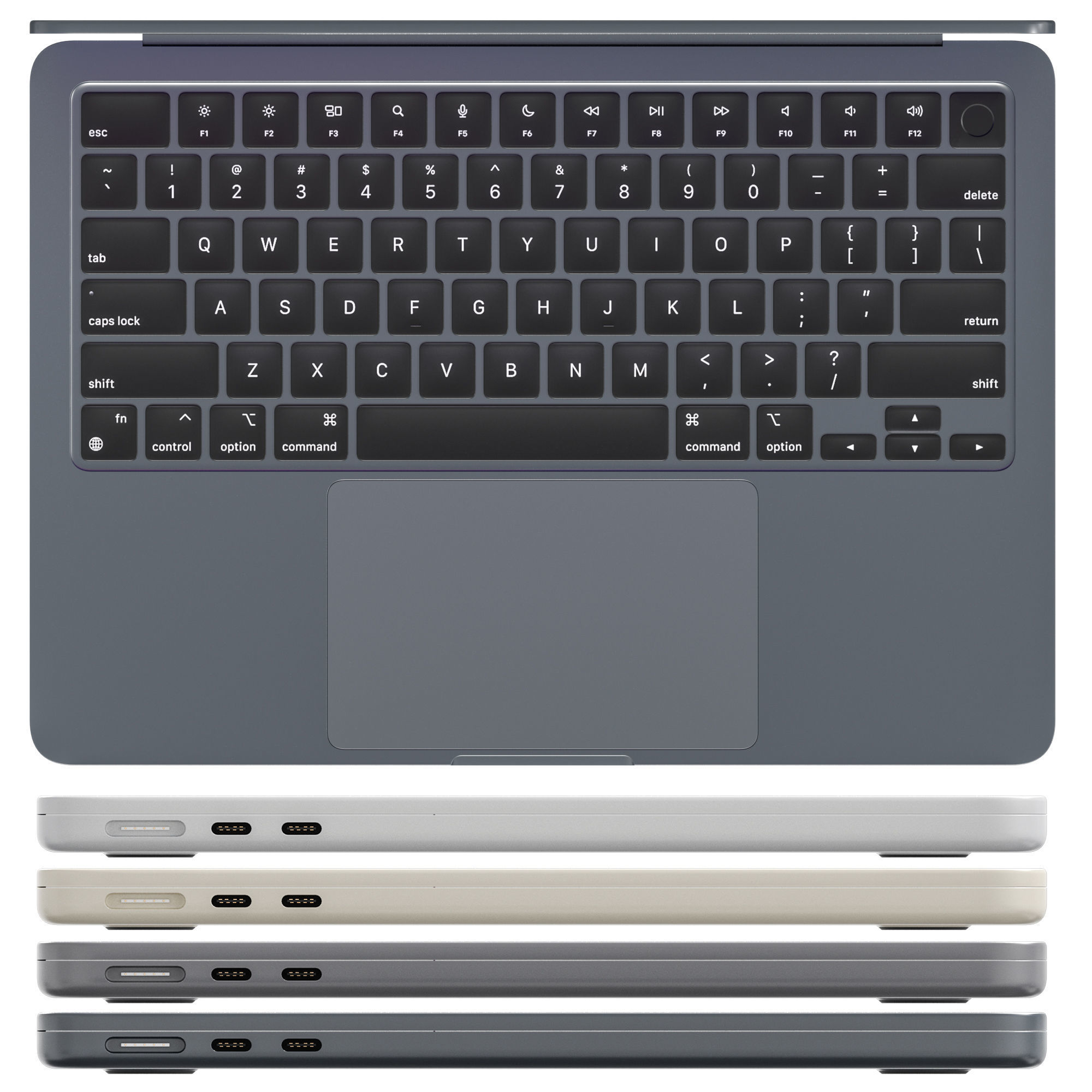 MacBook Air M2 2022 4 colors 3D model_1