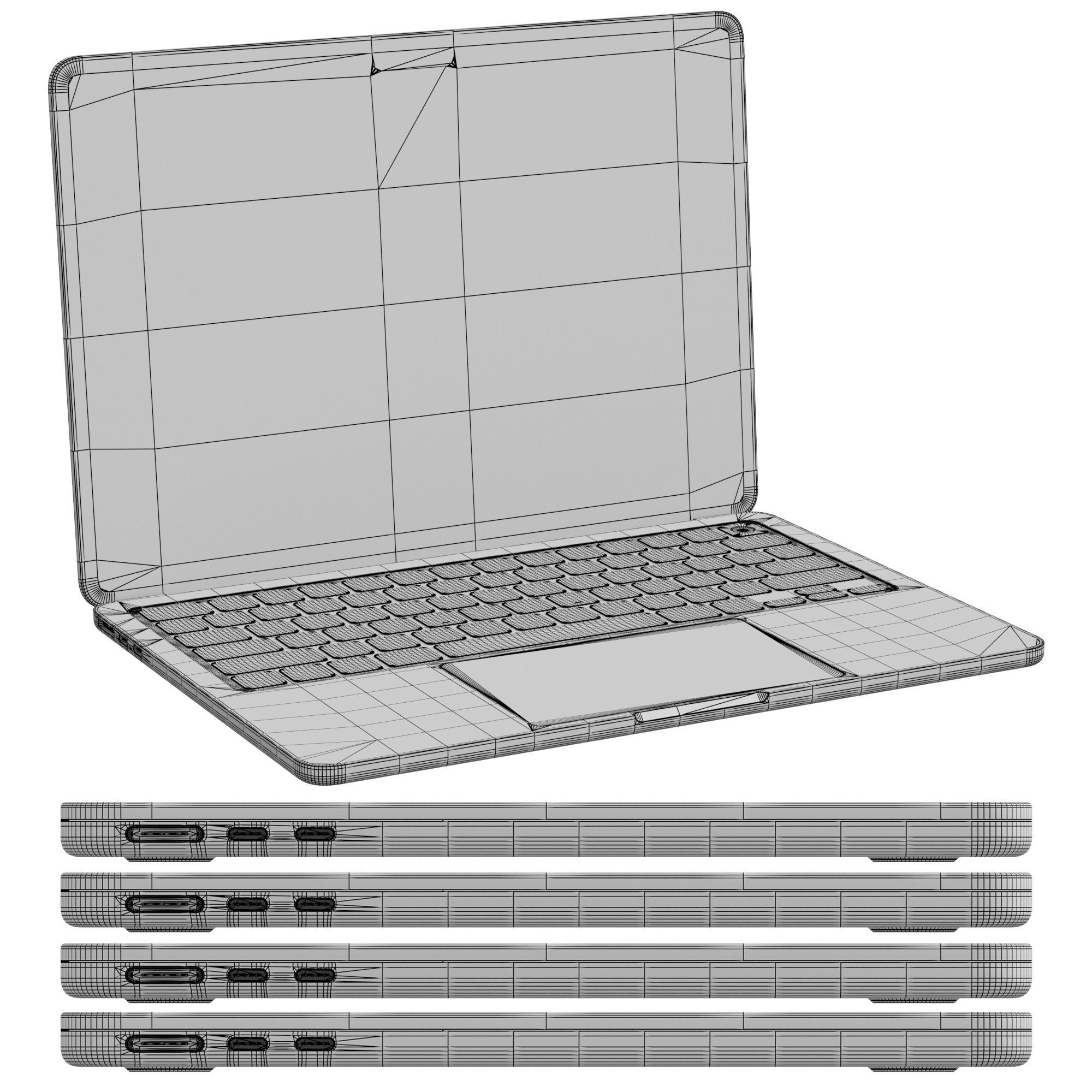 MacBook Air M2 2022 4 colors 3D model_5