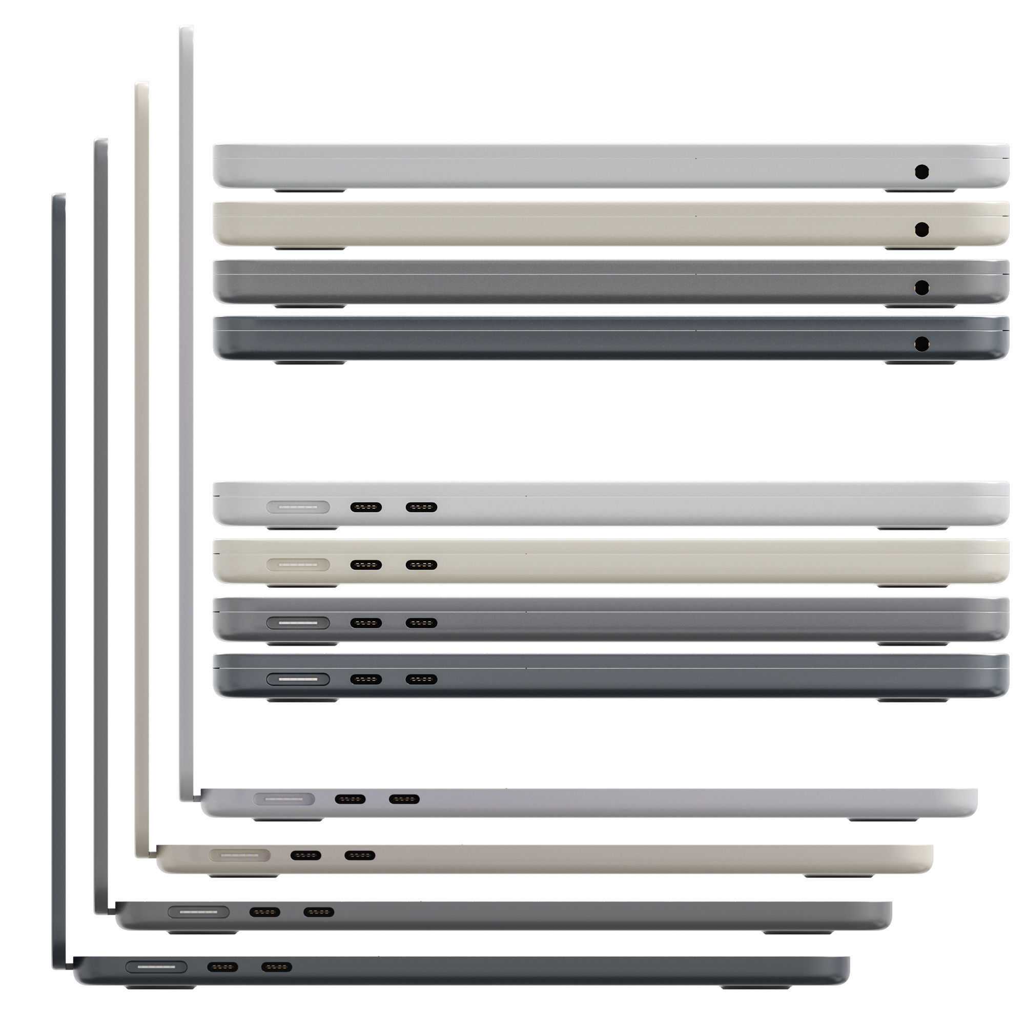 MacBook Air M2 2022 4 colors 3D model_4