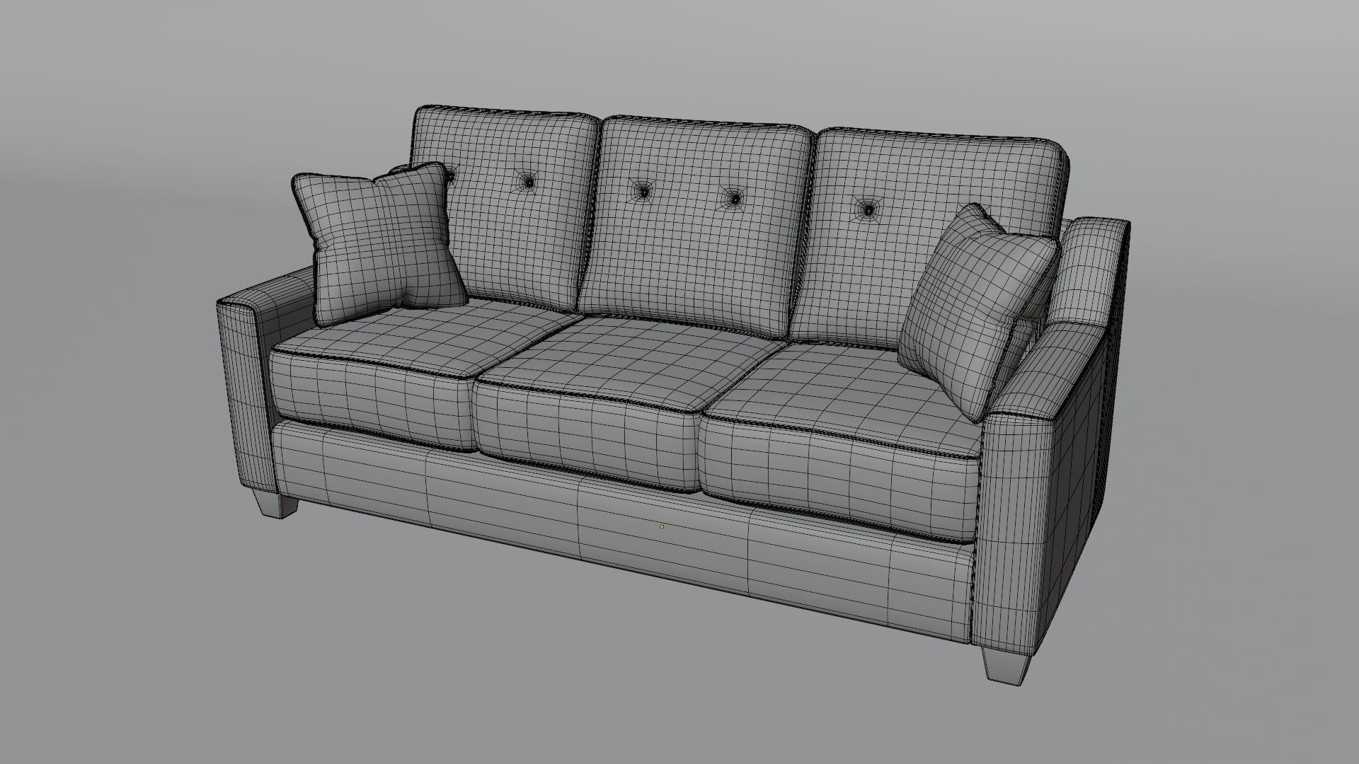 Sofa 3 Seater - v4 Low-poly 3D model_5