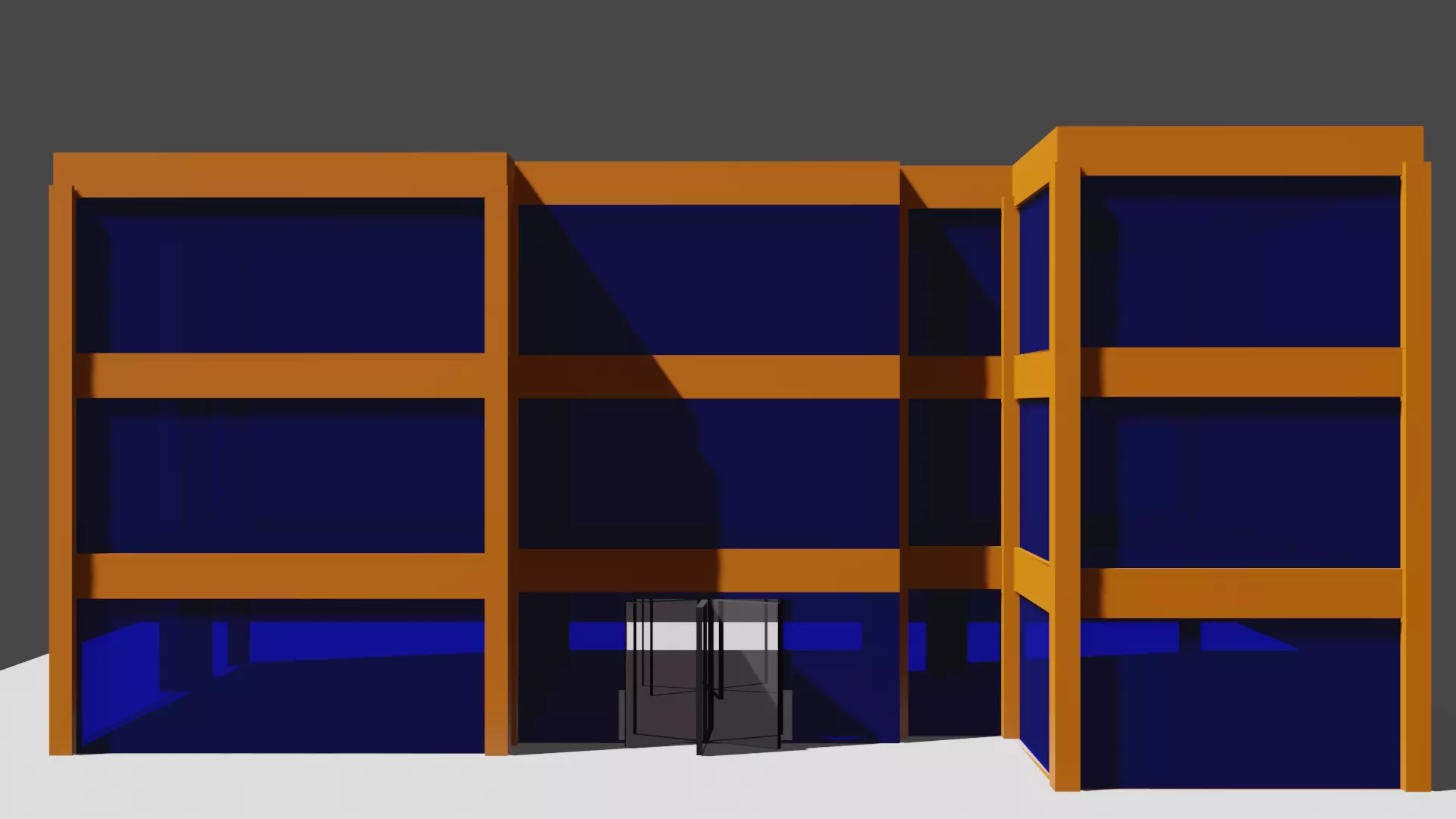hourse orange building Free 3D model_0