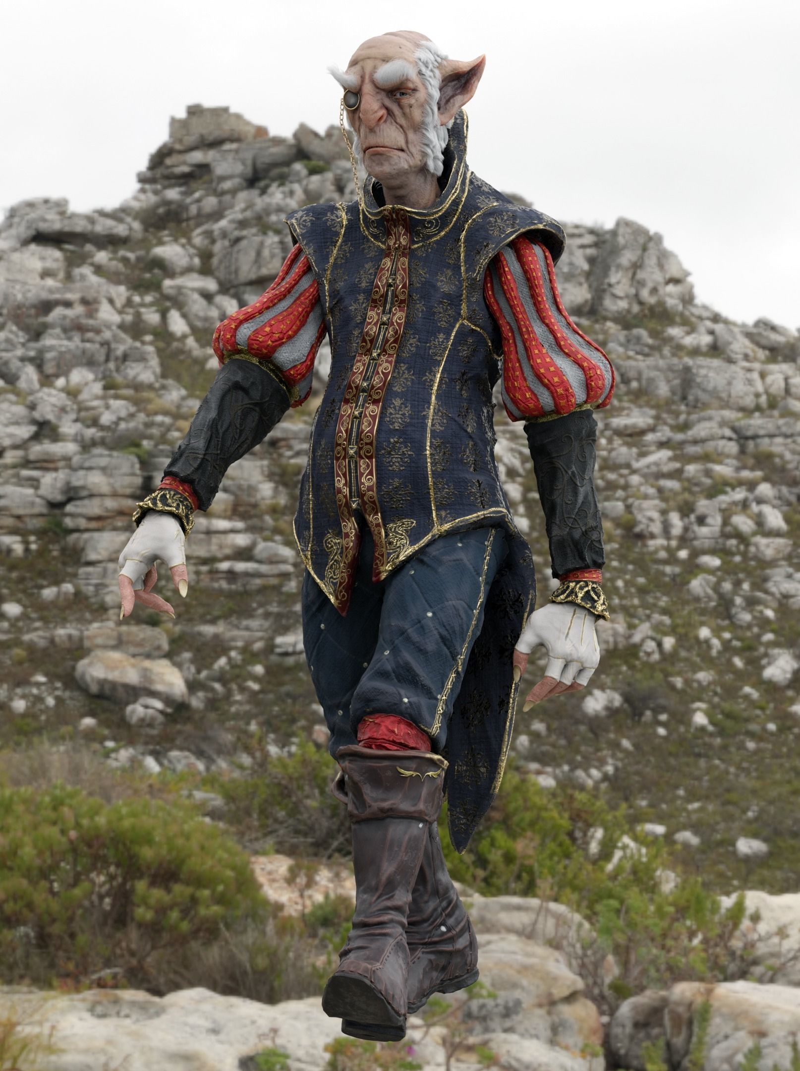 Goblin nobleman Low-poly 3D model_10