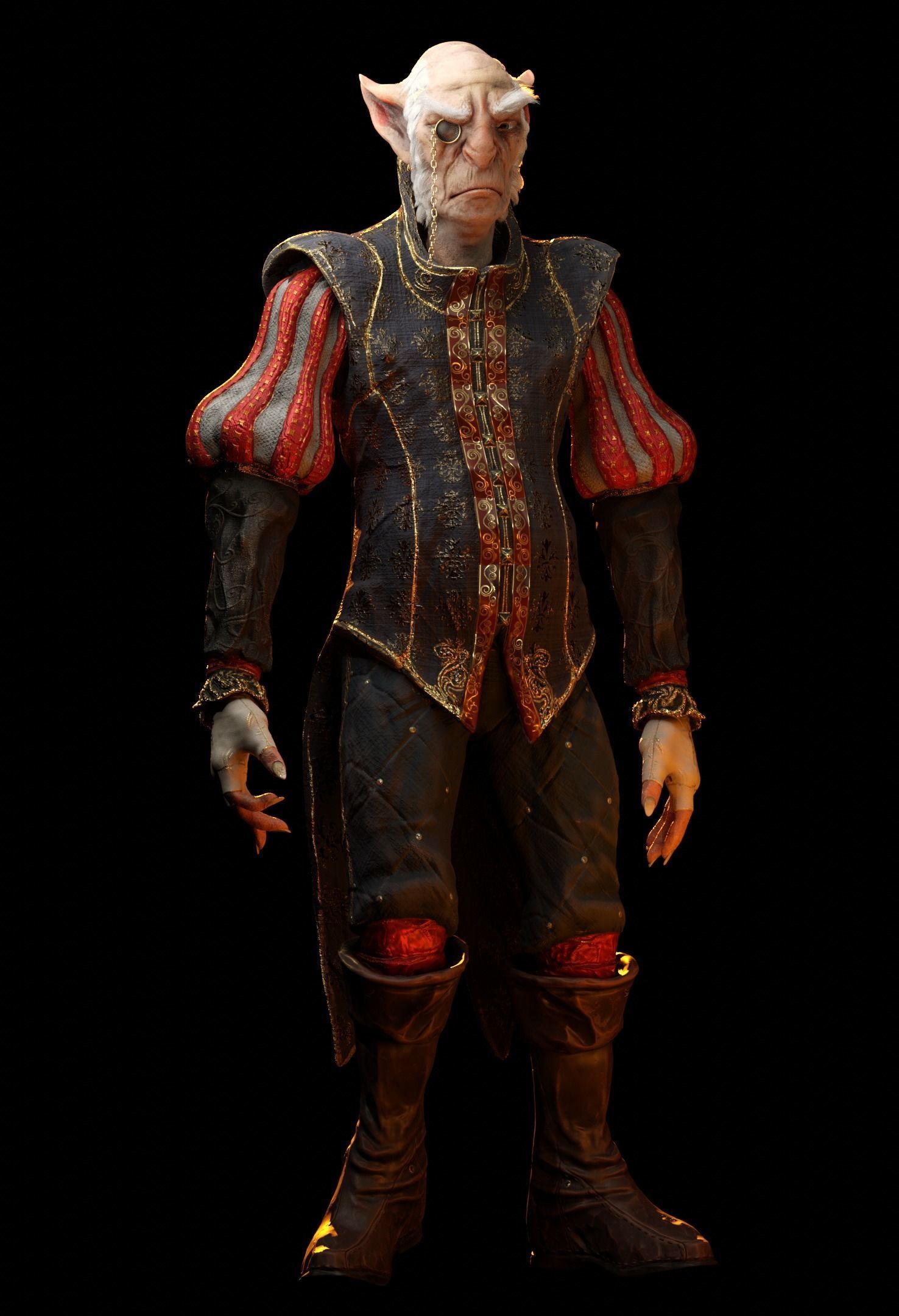 Goblin nobleman Low-poly 3D model_6