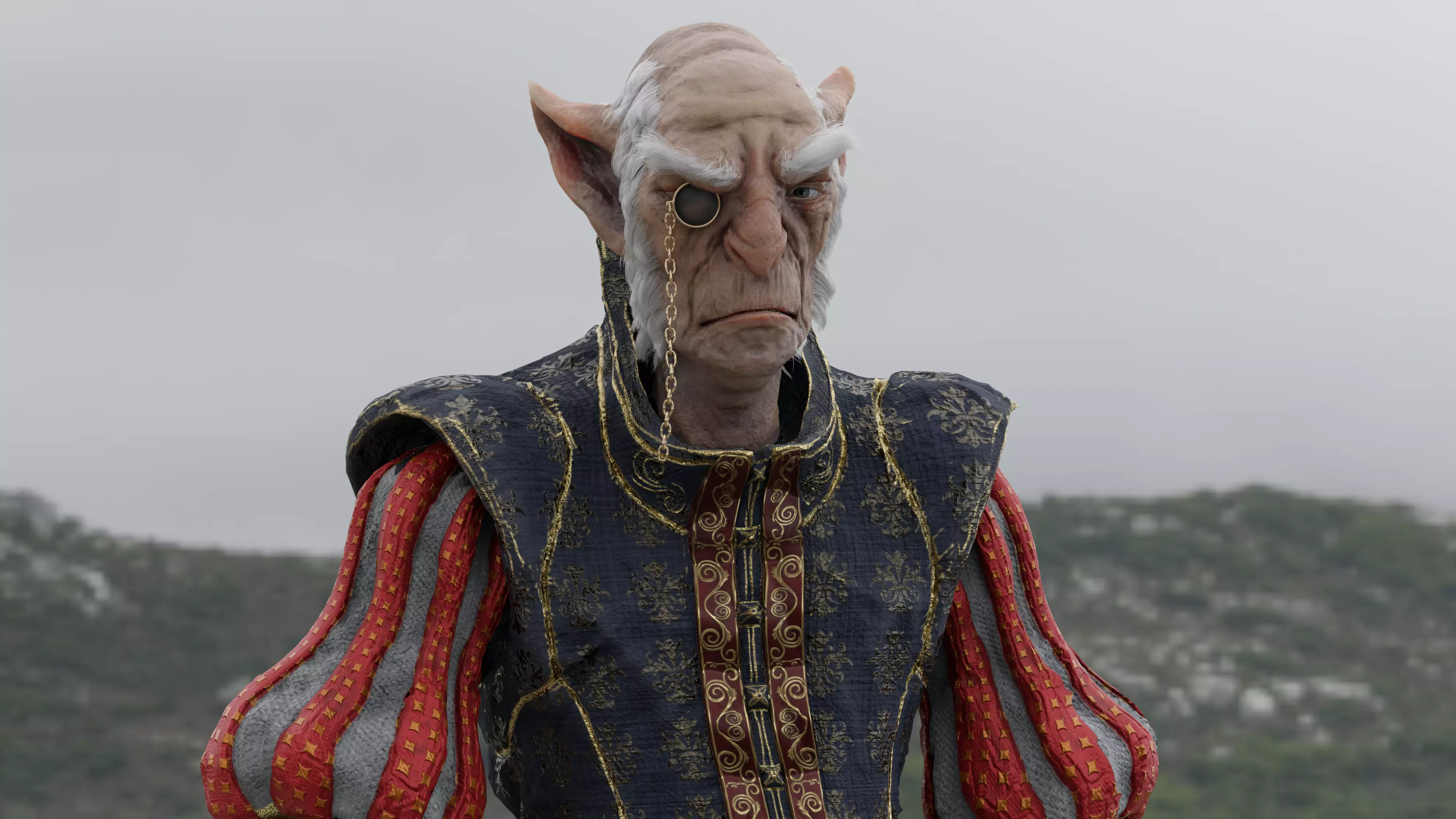 Goblin nobleman Low-poly 3D model_0