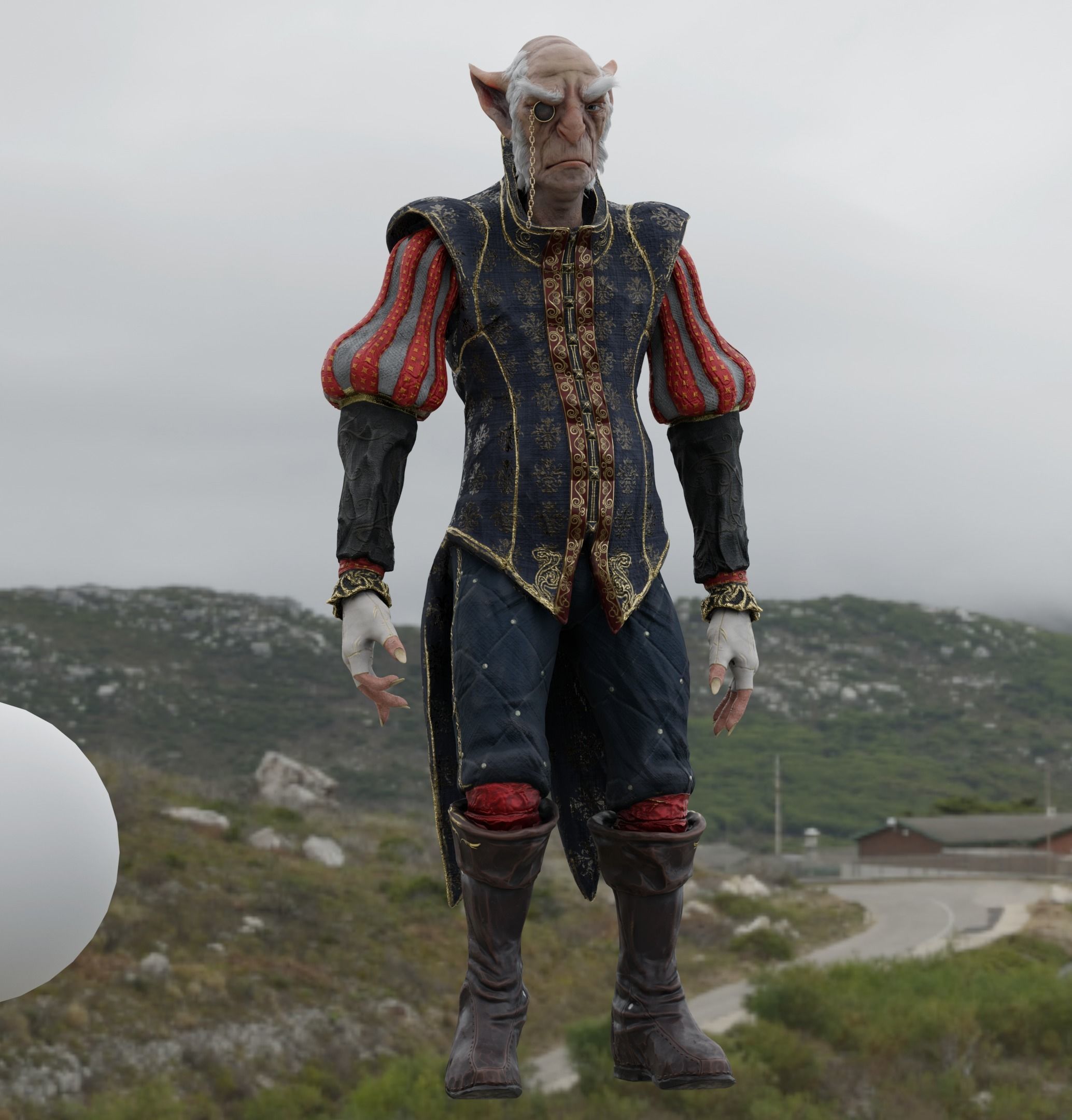 Goblin nobleman Low-poly 3D model_7