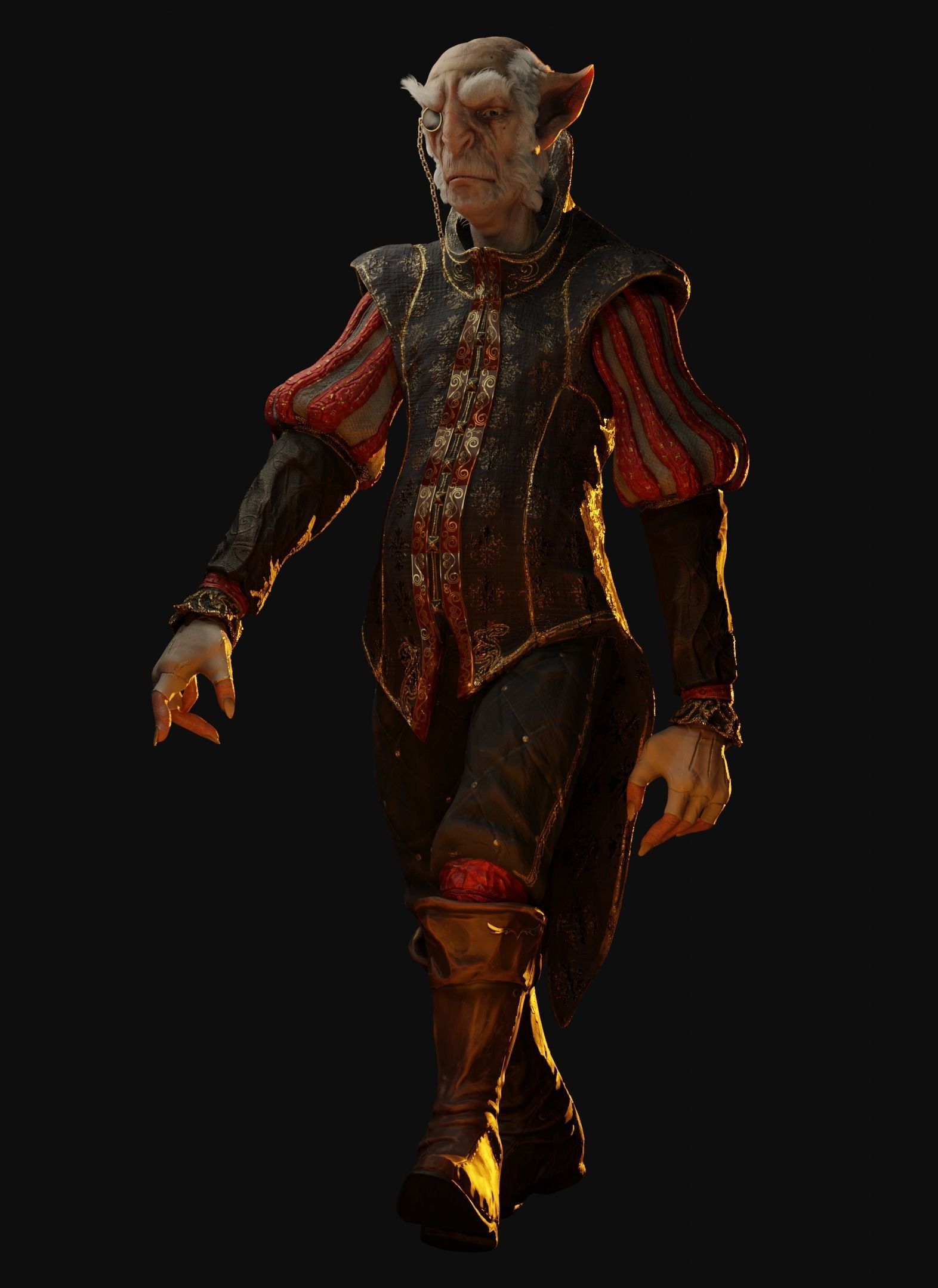 Goblin nobleman Low-poly 3D model_9