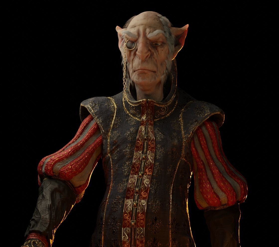 Goblin nobleman Low-poly 3D model_5