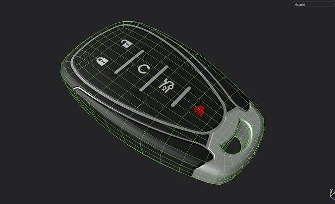 Car Key LP 02 Low-poly 3D model 2