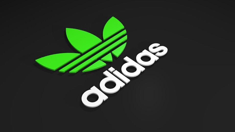 Adidas Logo Low-poly 3D model_1
