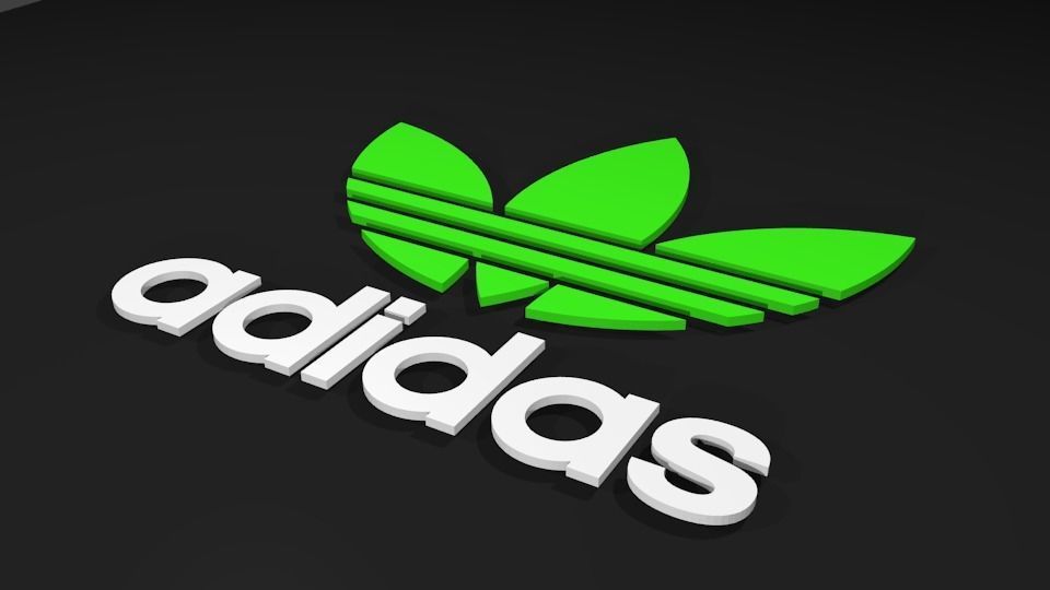 Adidas Logo Low-poly 3D model_3