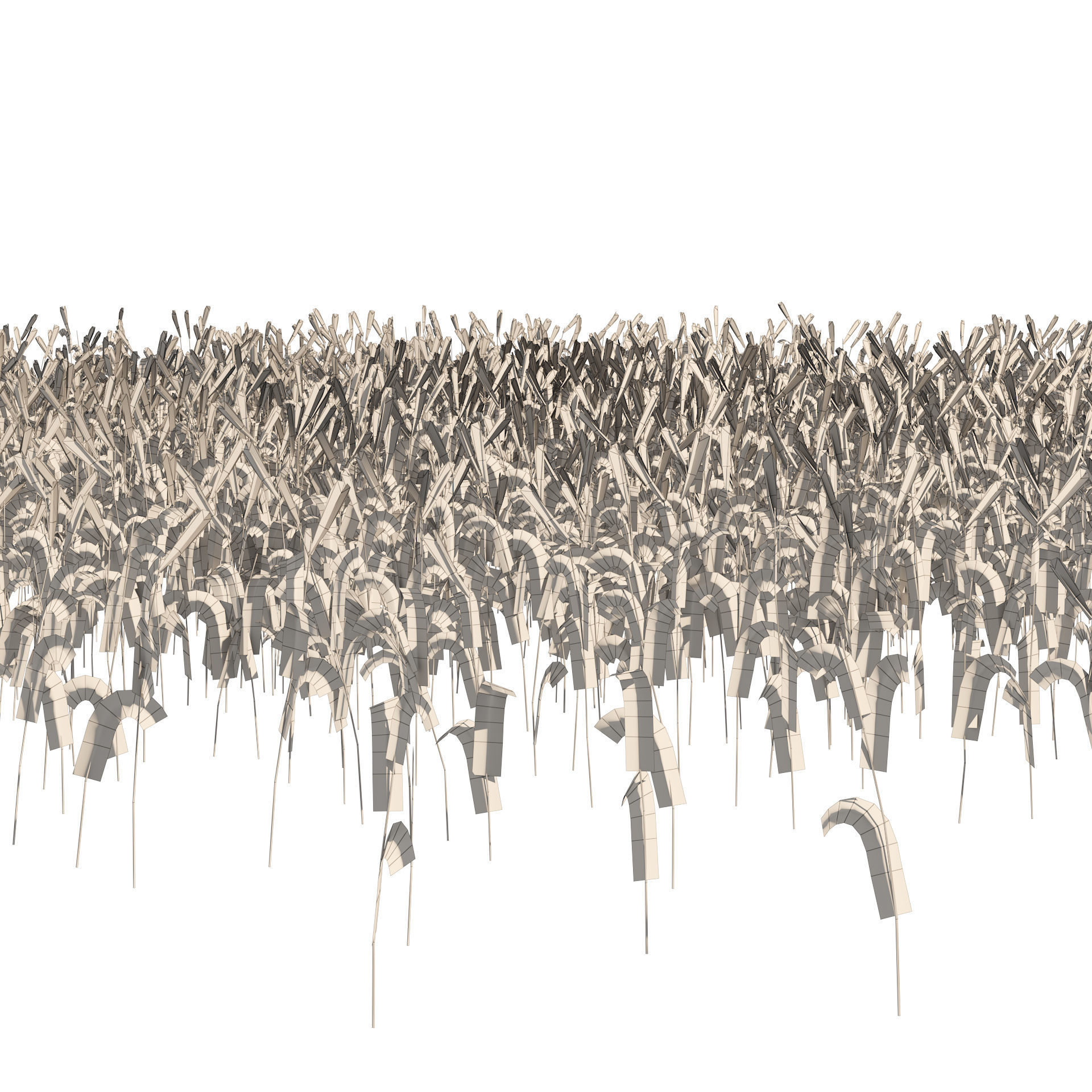 Golden wheat field Low-poly 3D model_8