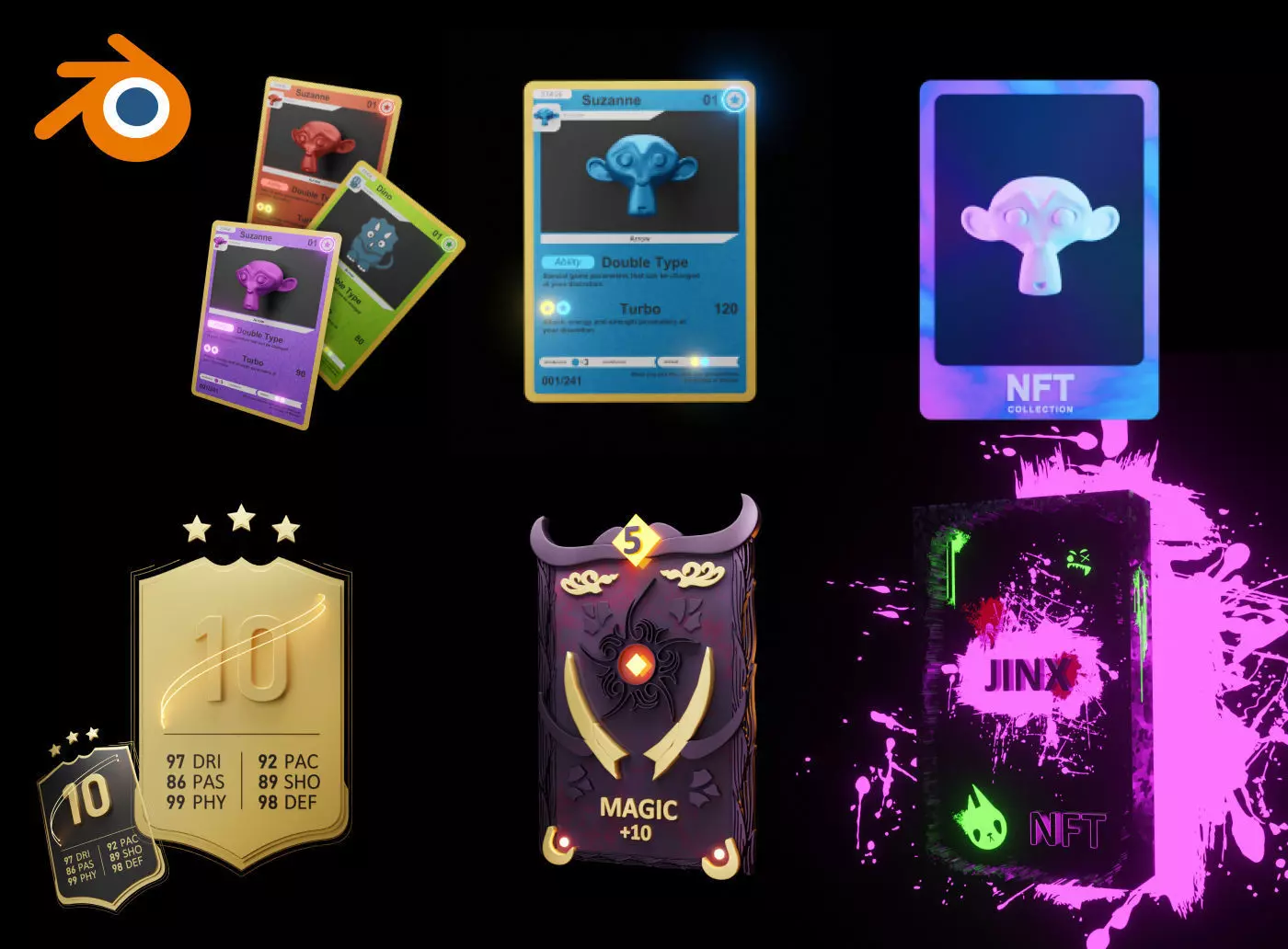 NFT PACK v2 animated templates for Blender 3D model_0