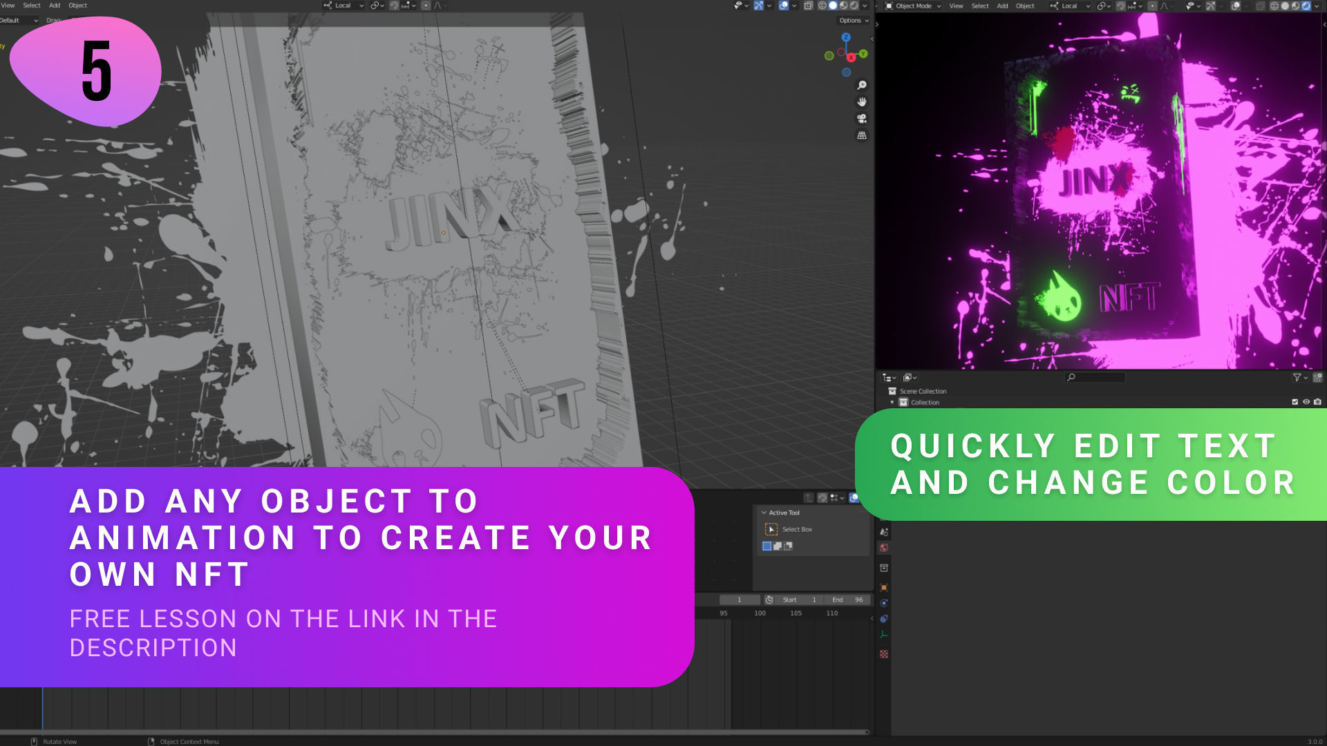 NFT PACK v2 animated templates for Blender 3D model_10