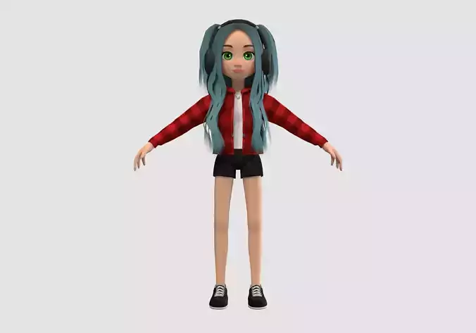 stylized cartoon girl 