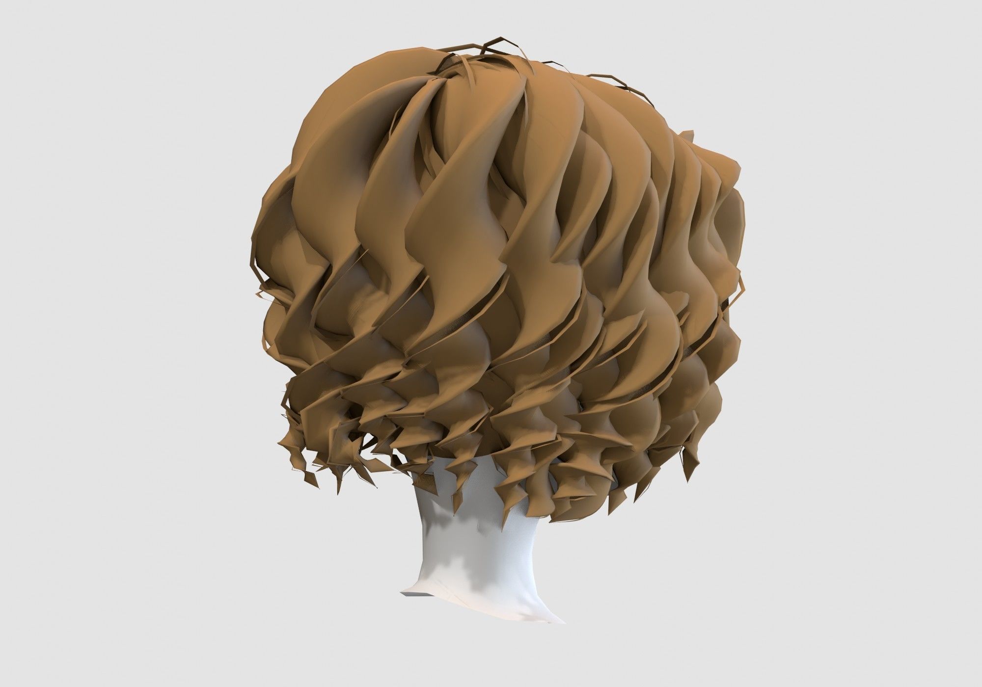short curly hairstyle 3D model_3