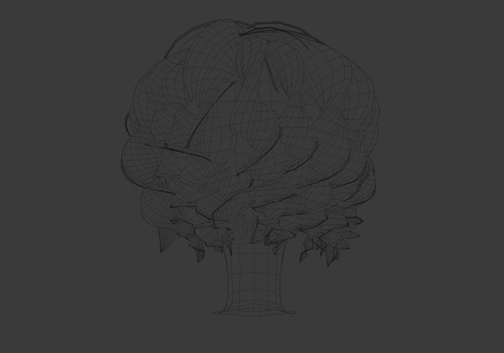 short curly hairstyle 3D model_9