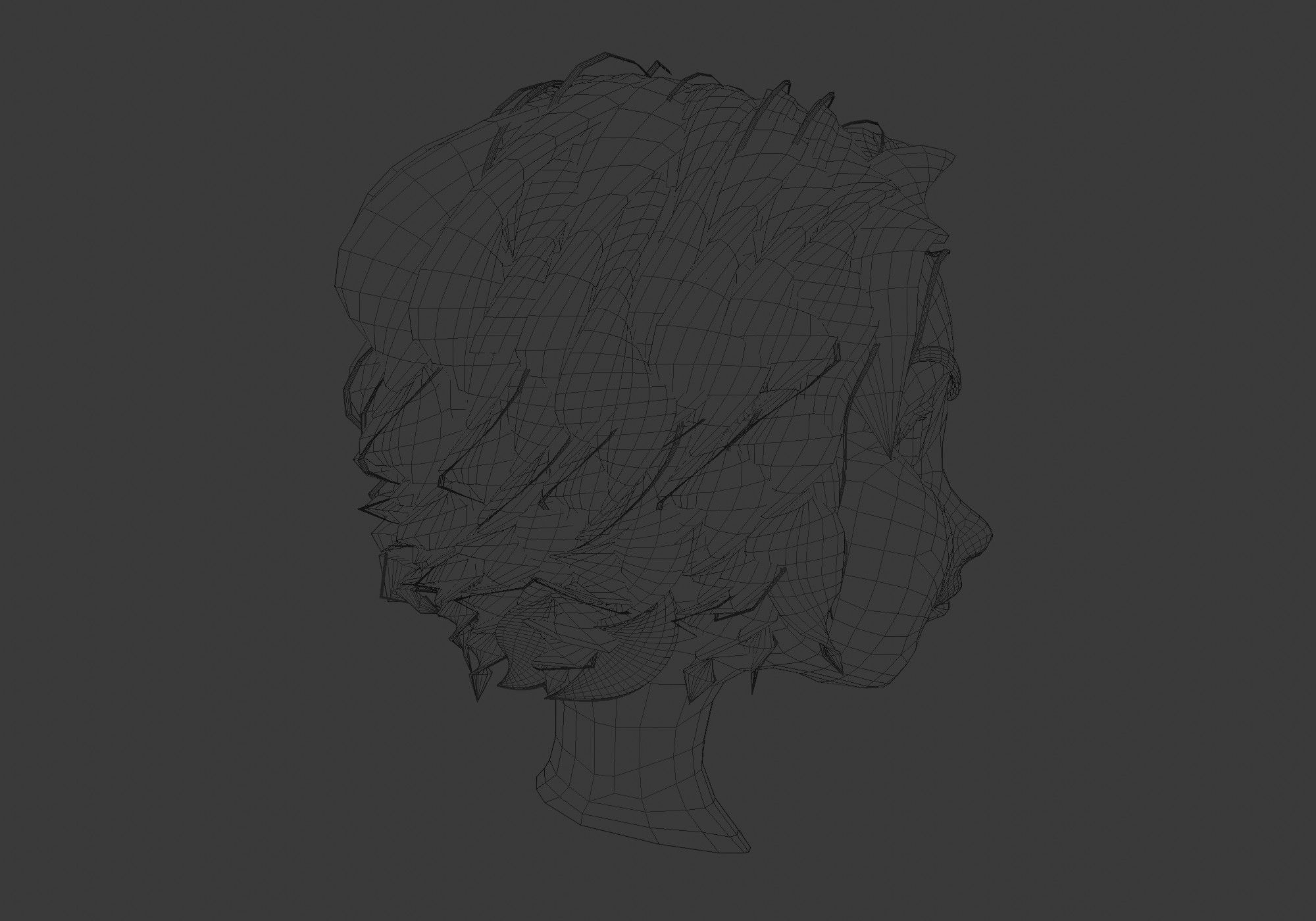 short curly hairstyle 3D model_7