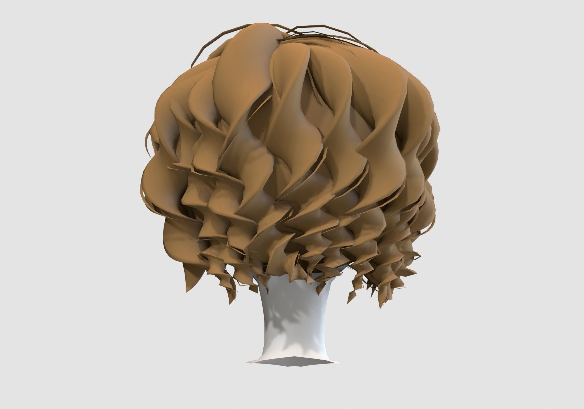 short curly hairstyle 3D model_4