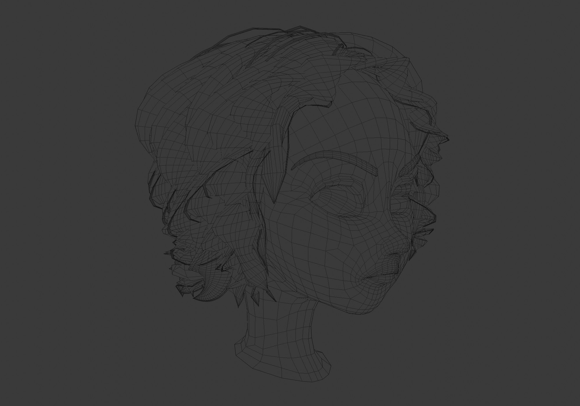 short curly hairstyle 3D model_6