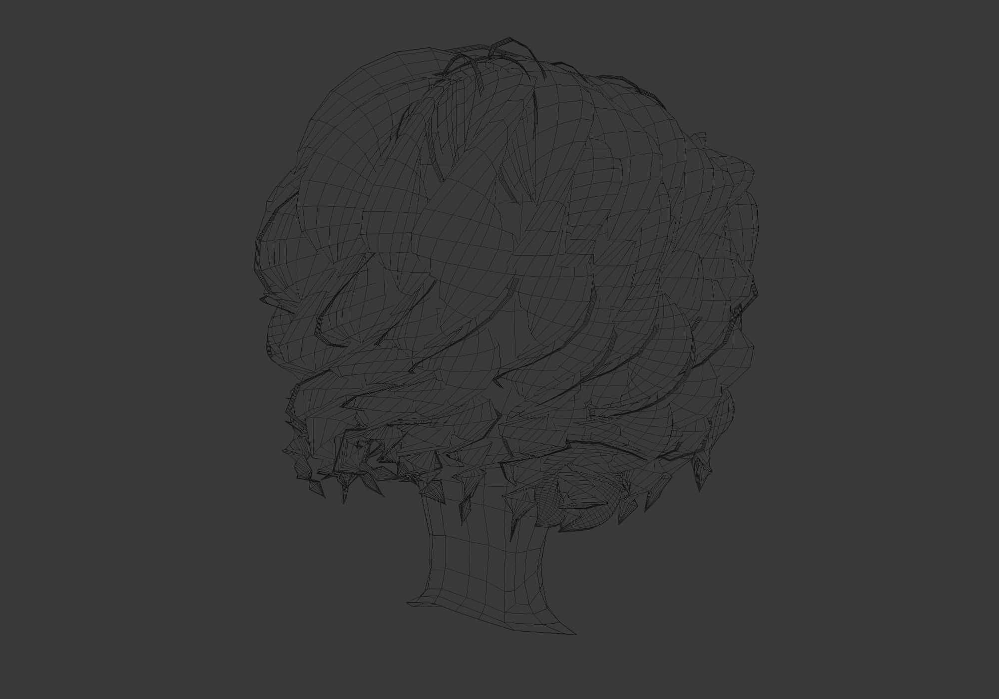 short curly hairstyle 3D model_8