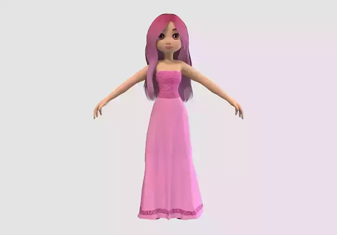 pink cartoon girl 