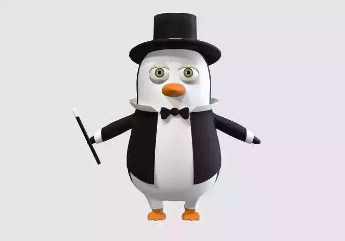 magician cartoon penguin 