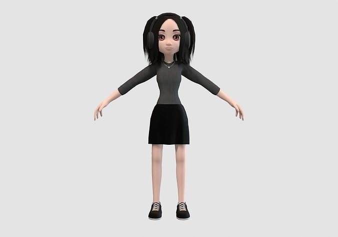 game cartoon girl  3D model