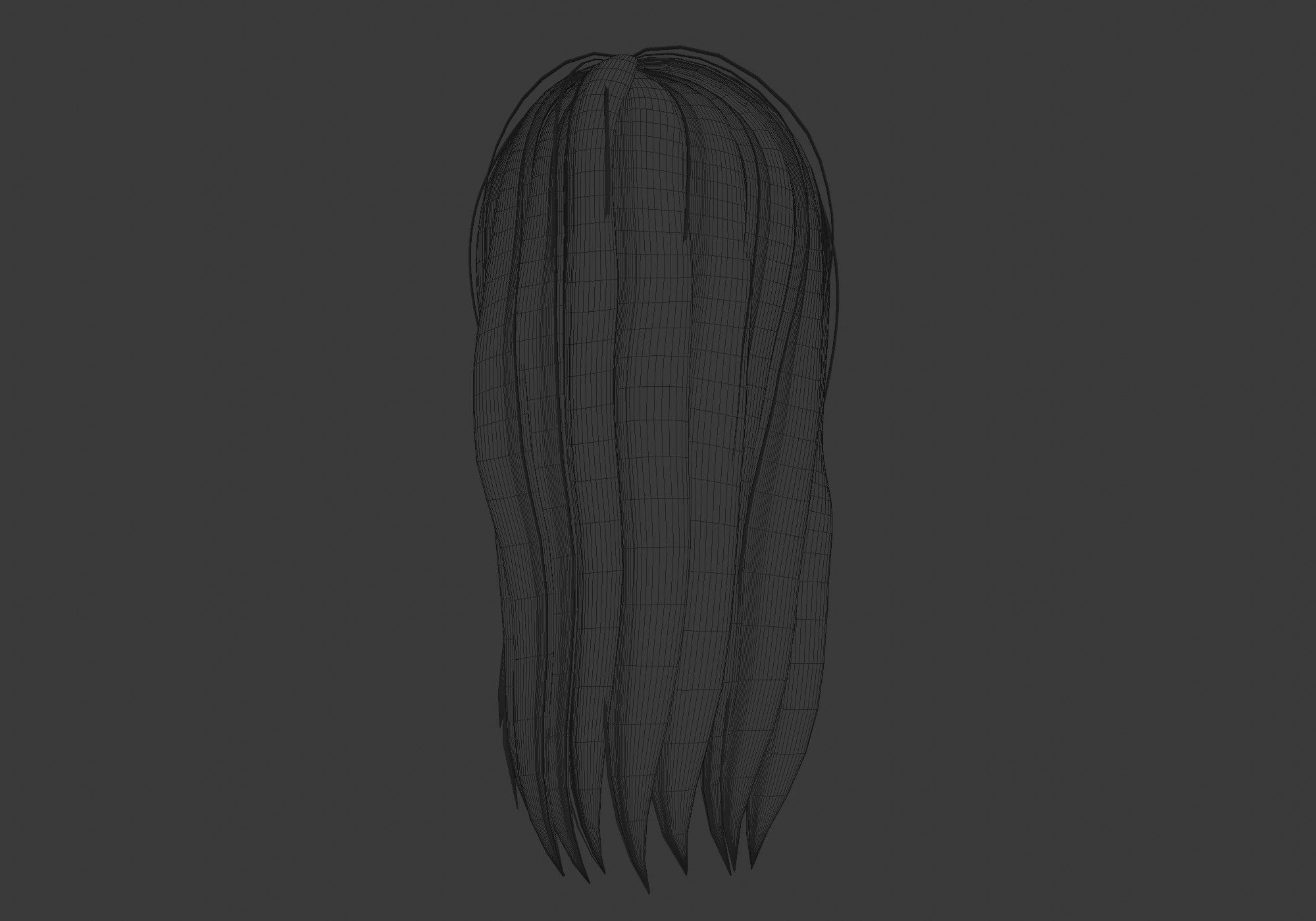 female straight hairstyle 3D model_9