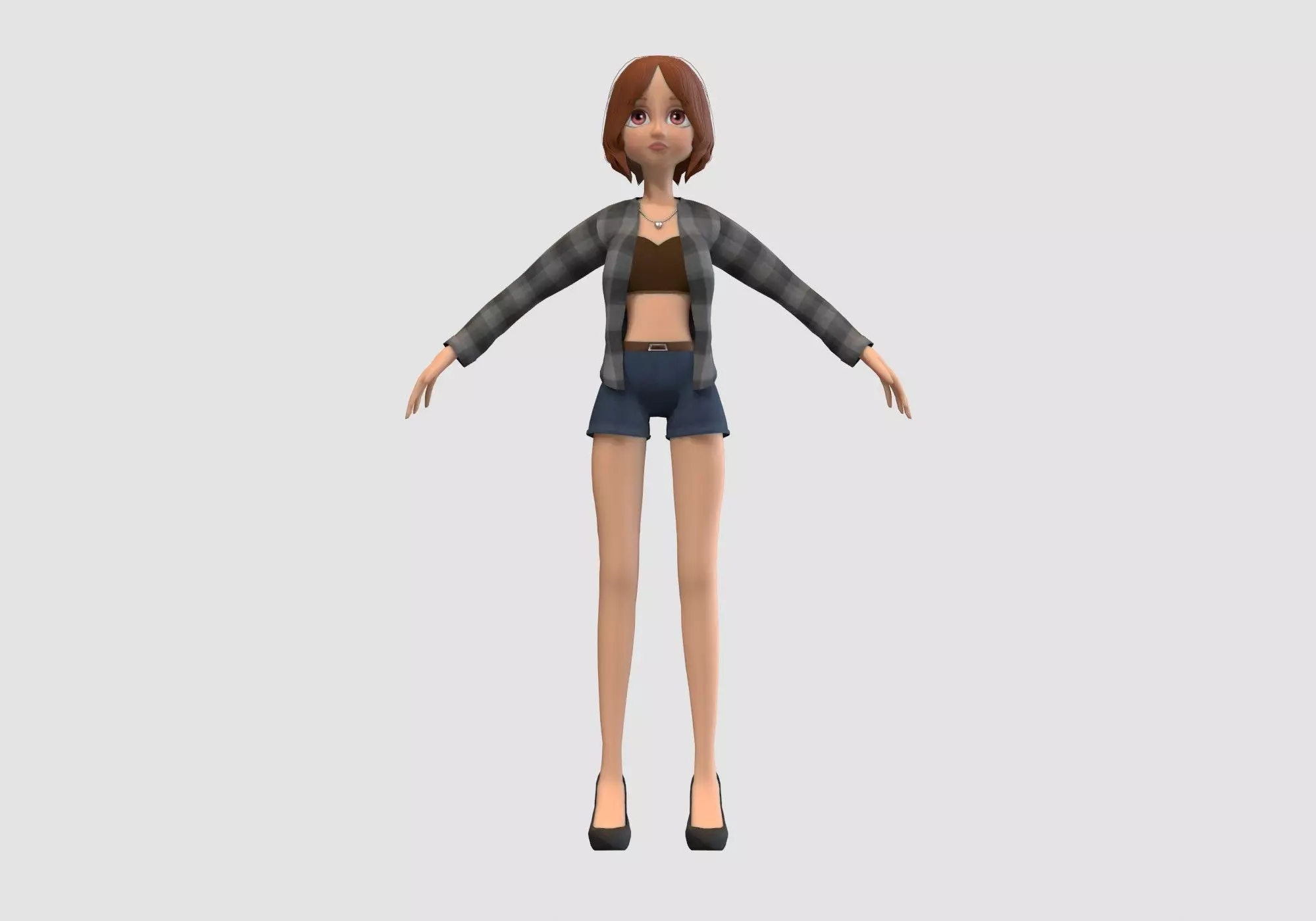 cute cartoon woman 3D model