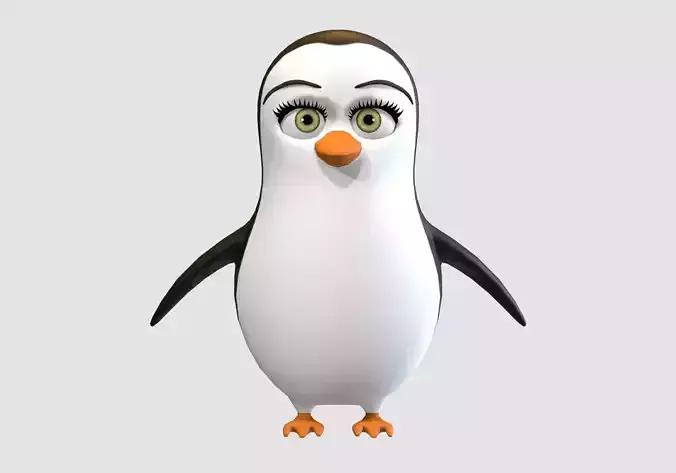cartoon girl penguin 