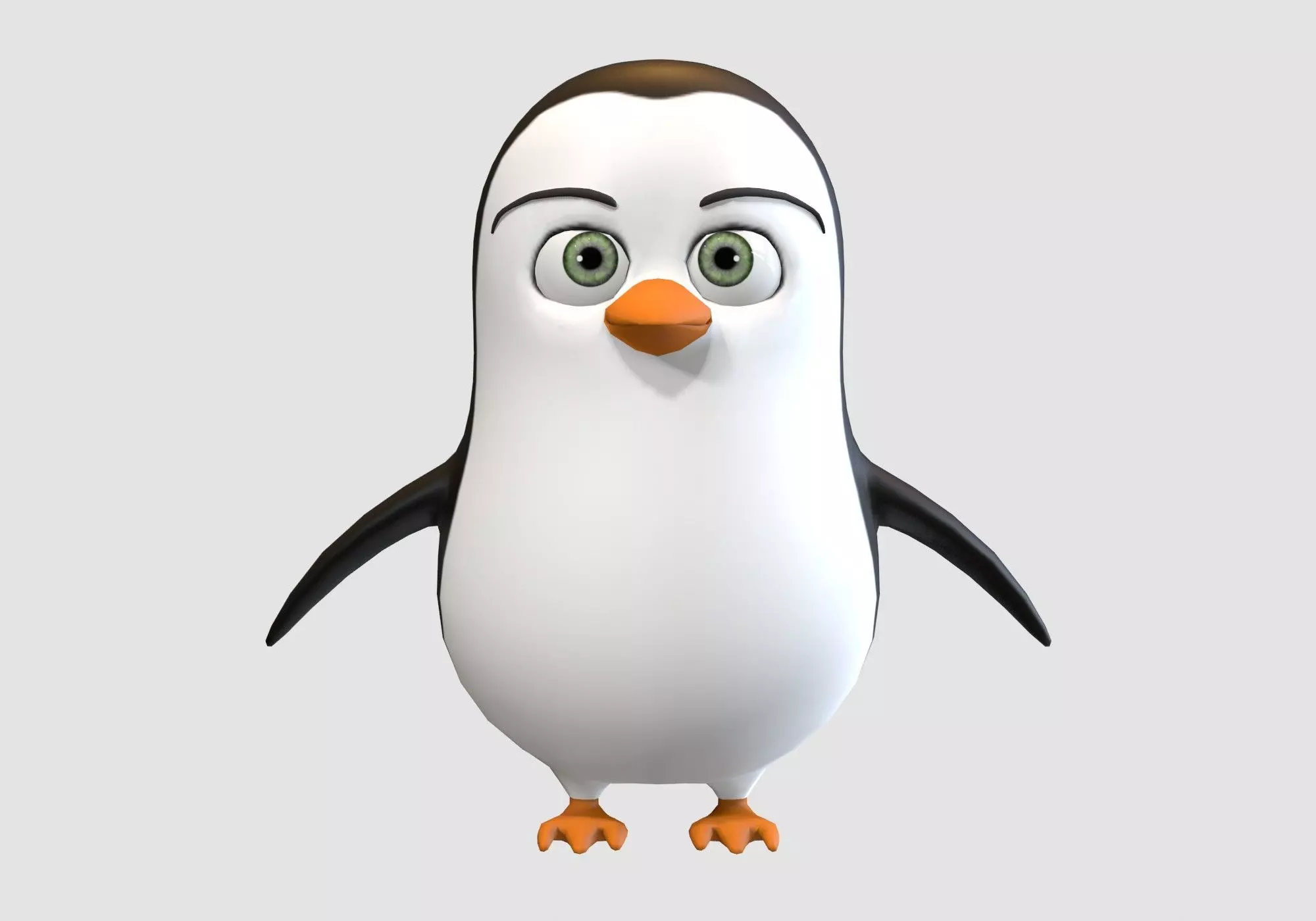 cartoon child penguin  3D model_0