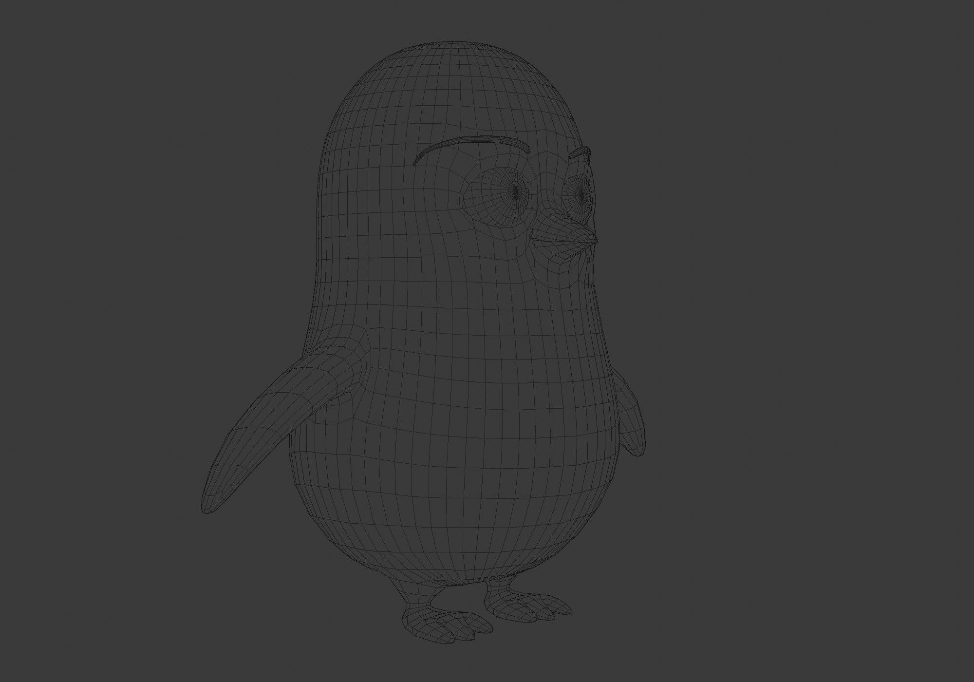cartoon child penguin  3D model_6