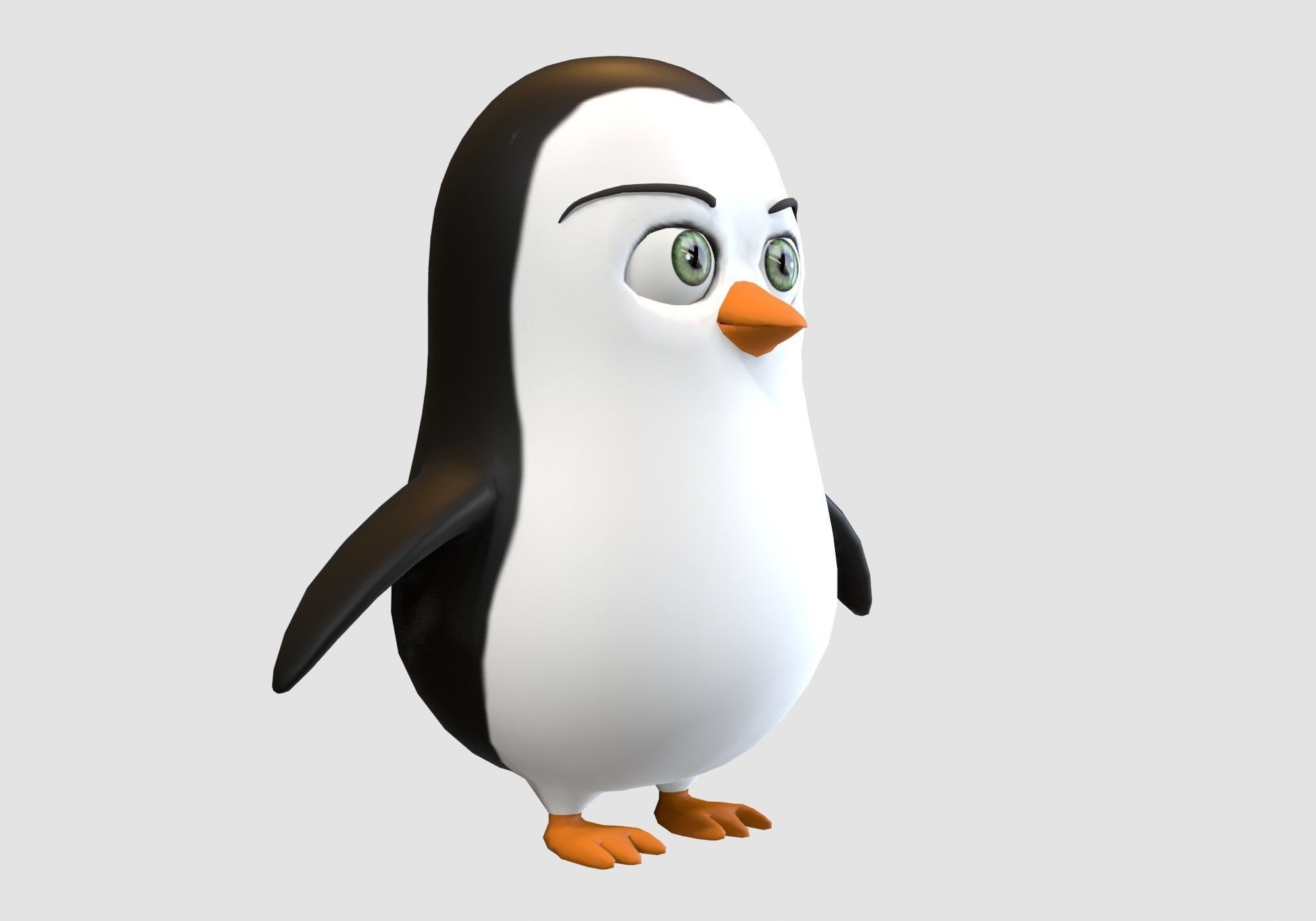 cartoon child penguin  3D model_1