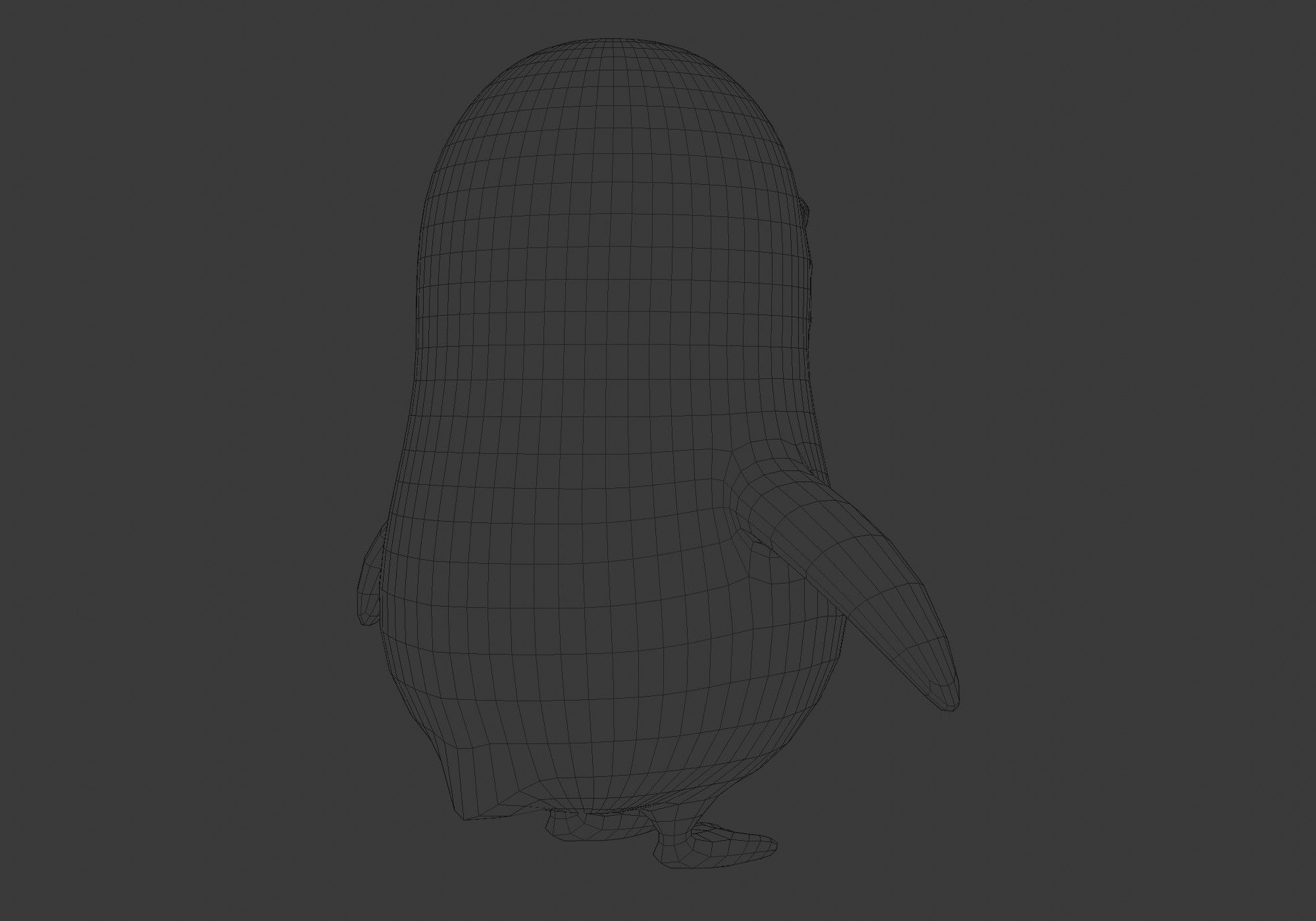 cartoon child penguin  3D model_8