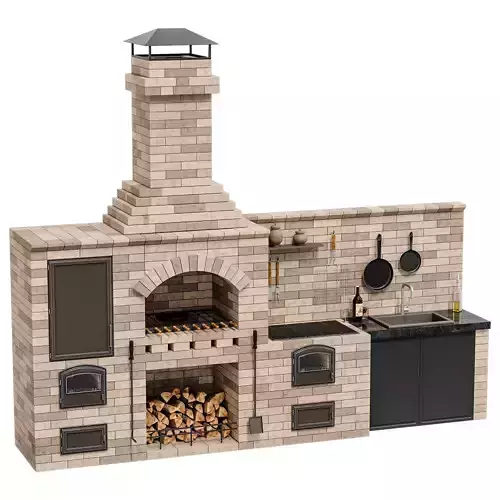 Barbecue BIG R 78 radius BBQ 3D model