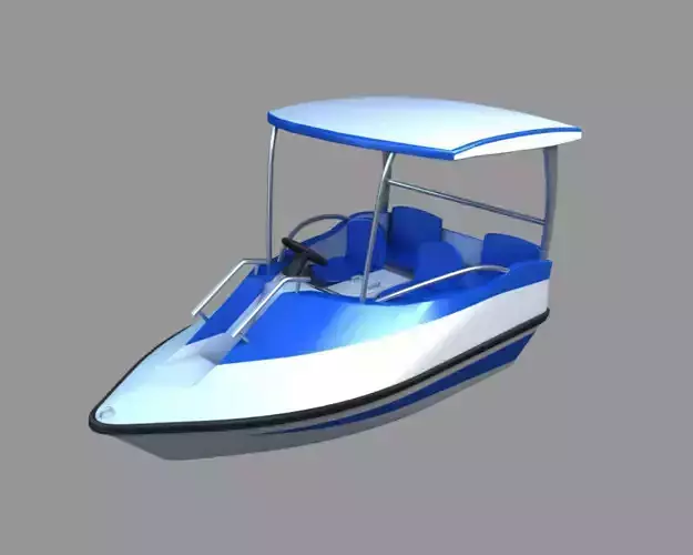 Electric Boat Low-poly 3D model