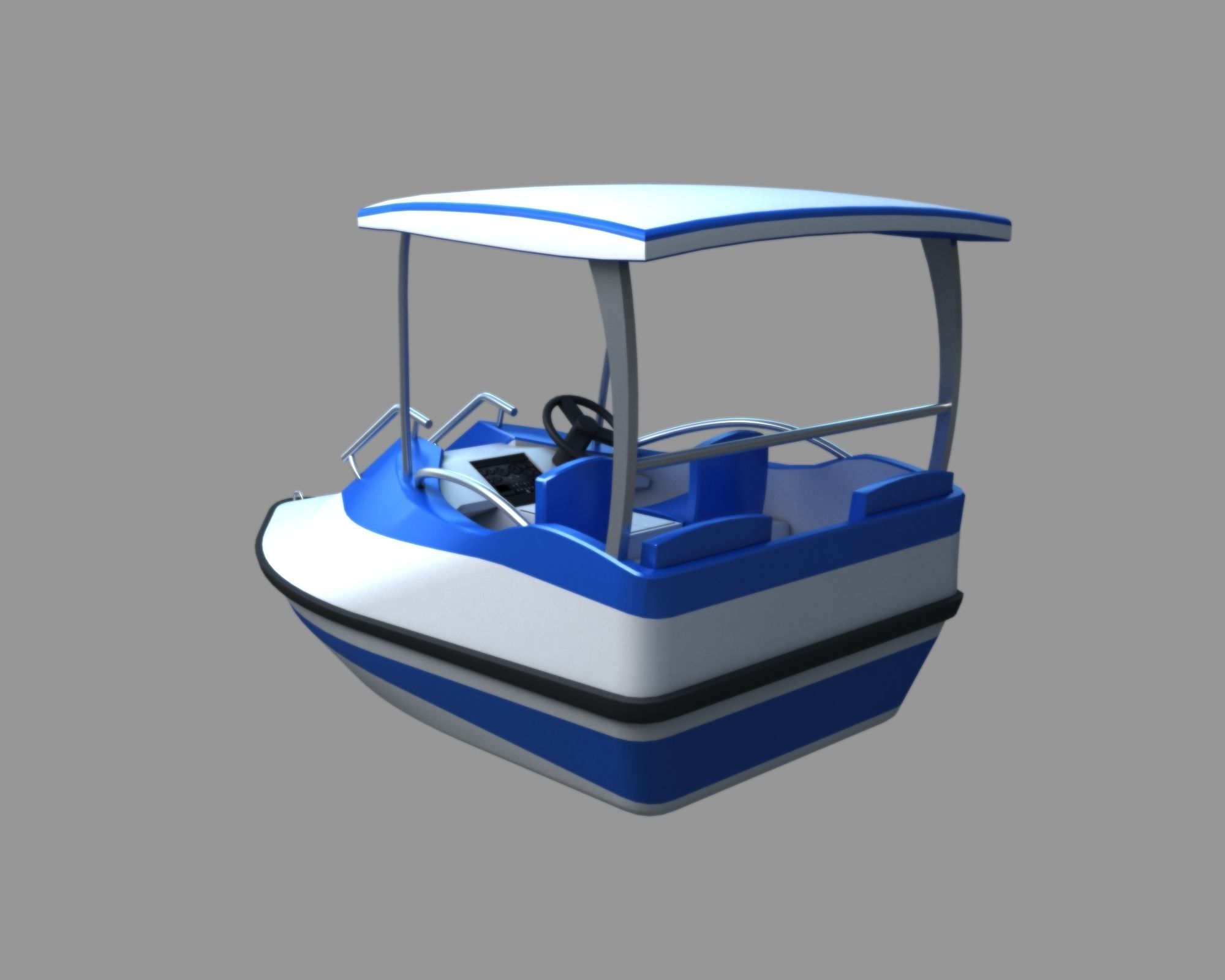 Electric Boat Low-poly 3D model_1
