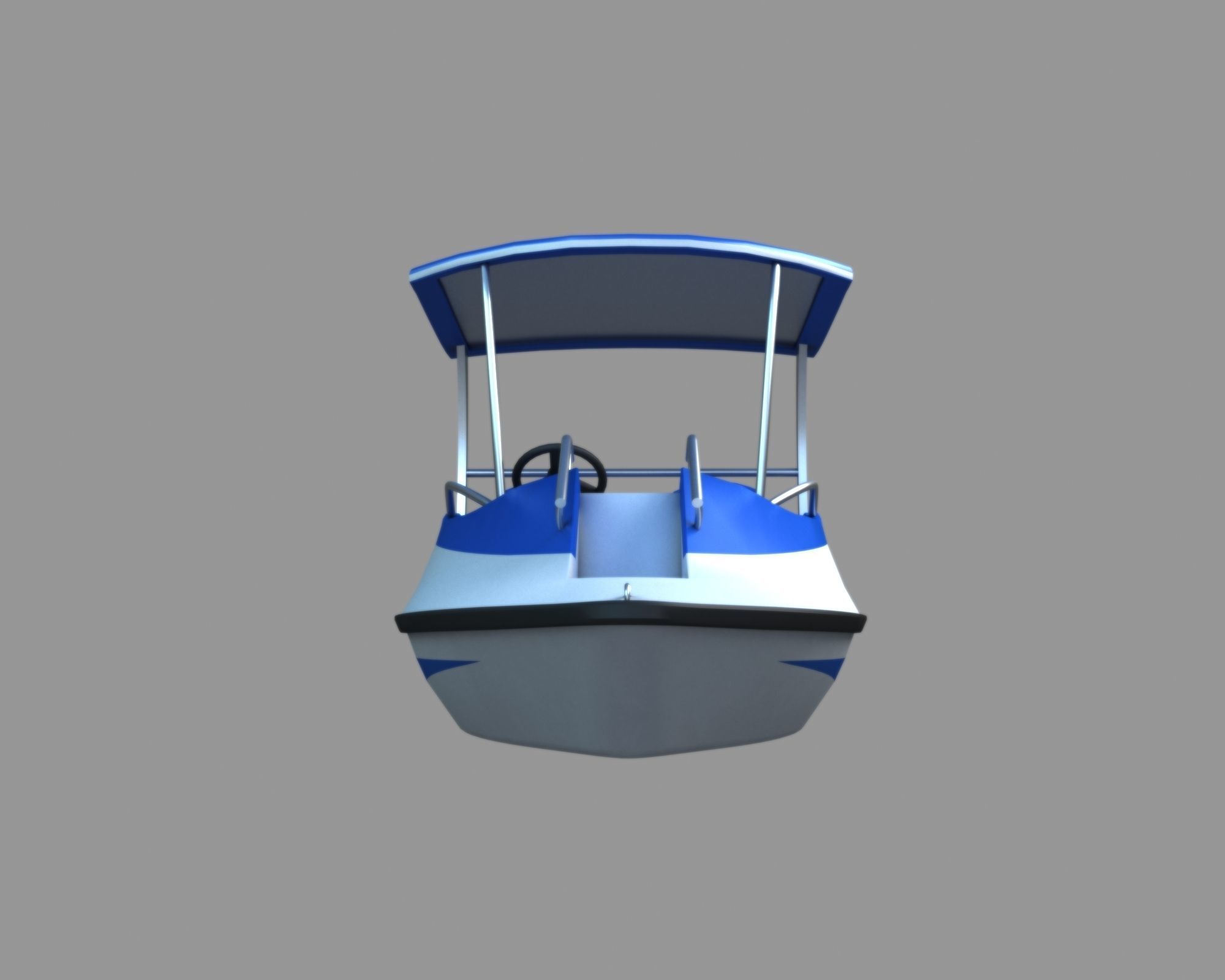 Electric Boat Low-poly 3D model_3