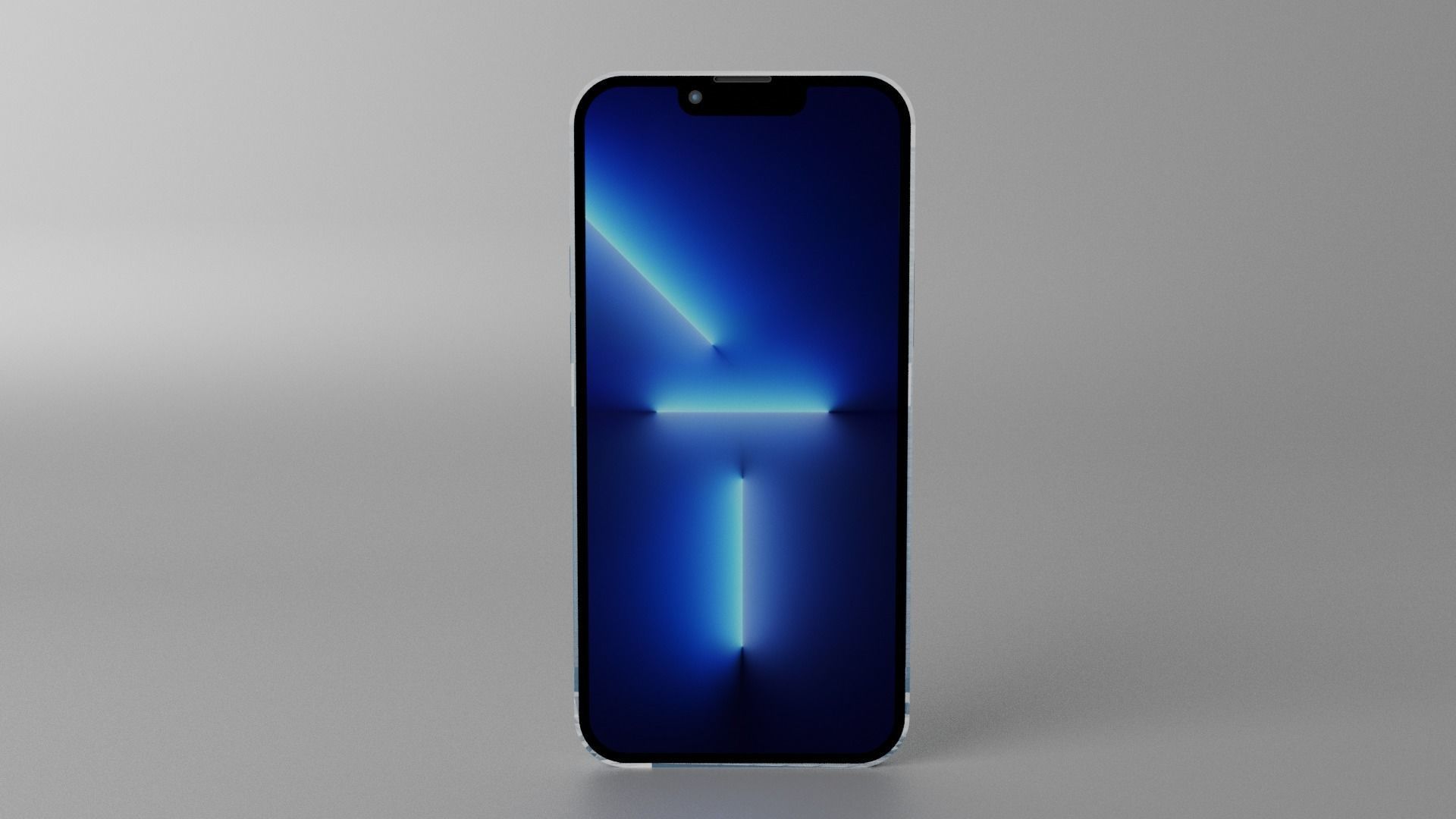 Iphone 13 Pro Max Blue Low-poly 3D model_1