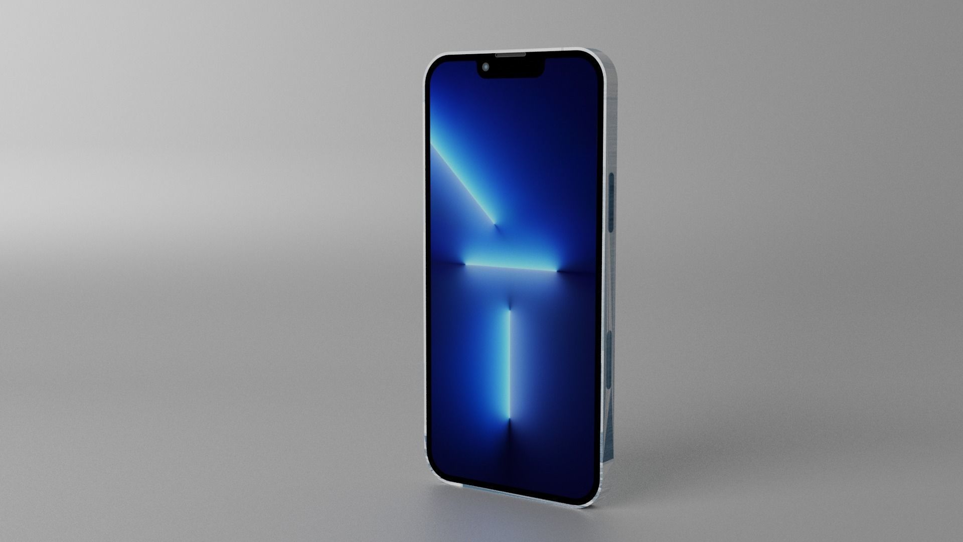 Iphone 13 Pro Max Blue Low-poly 3D model_2