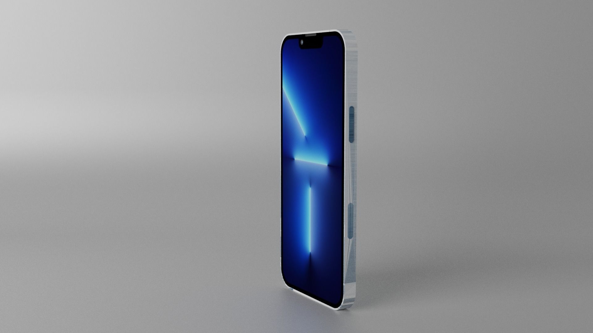 Iphone 13 Pro Max Blue Low-poly 3D model_3