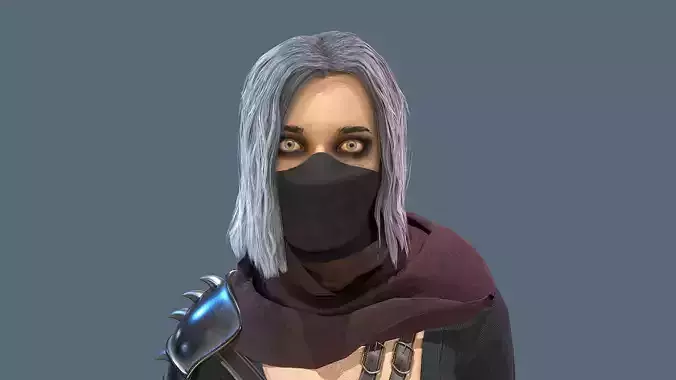 Vampire female character with hair