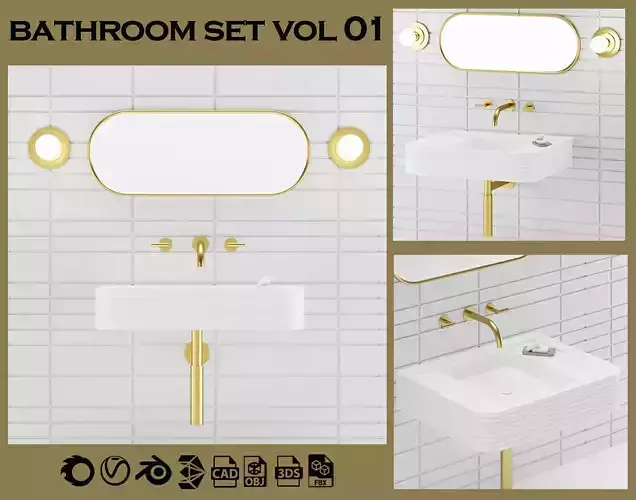 bathroom set Vol 01 3D model
