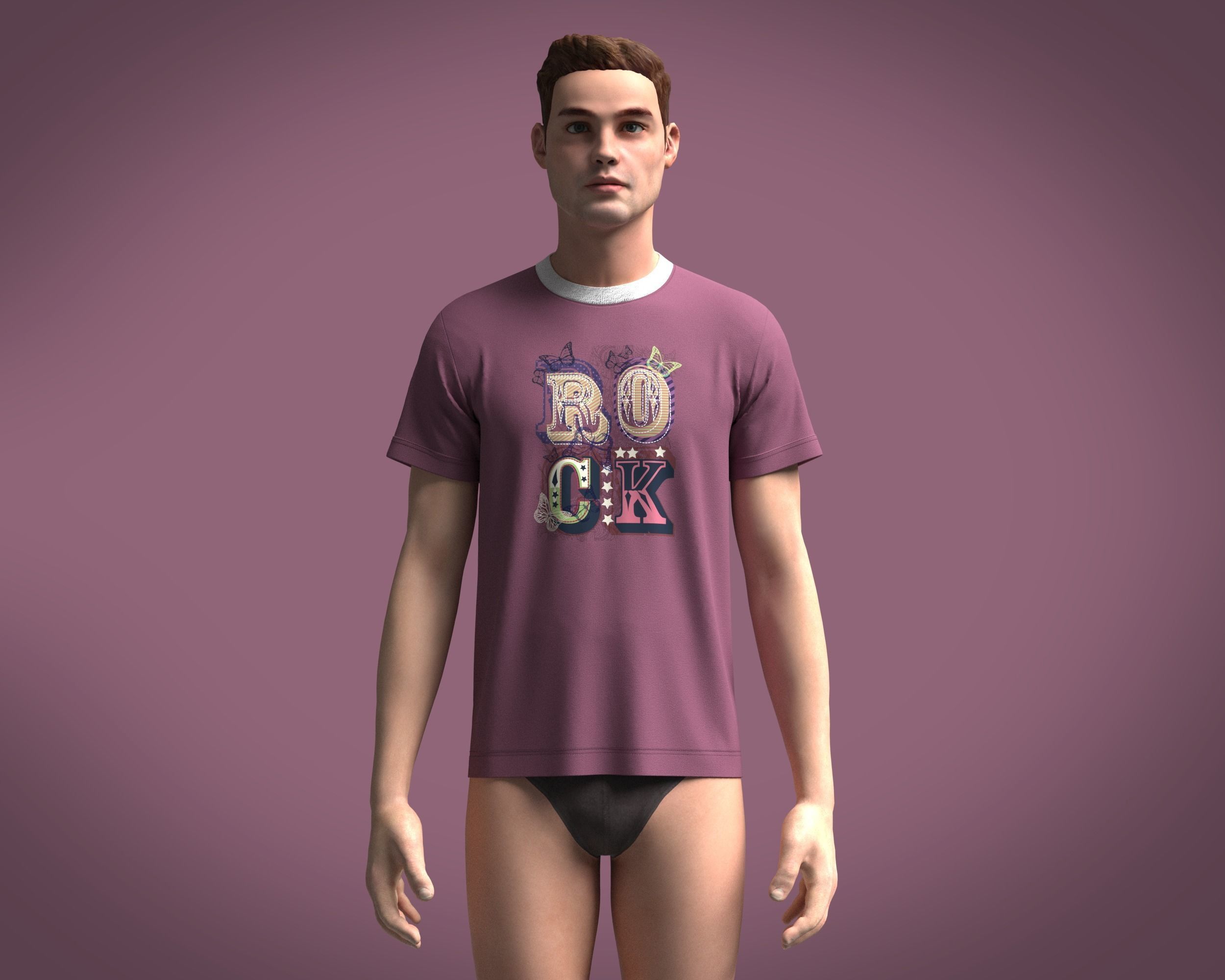 T-Shirt Rock 3D model_1