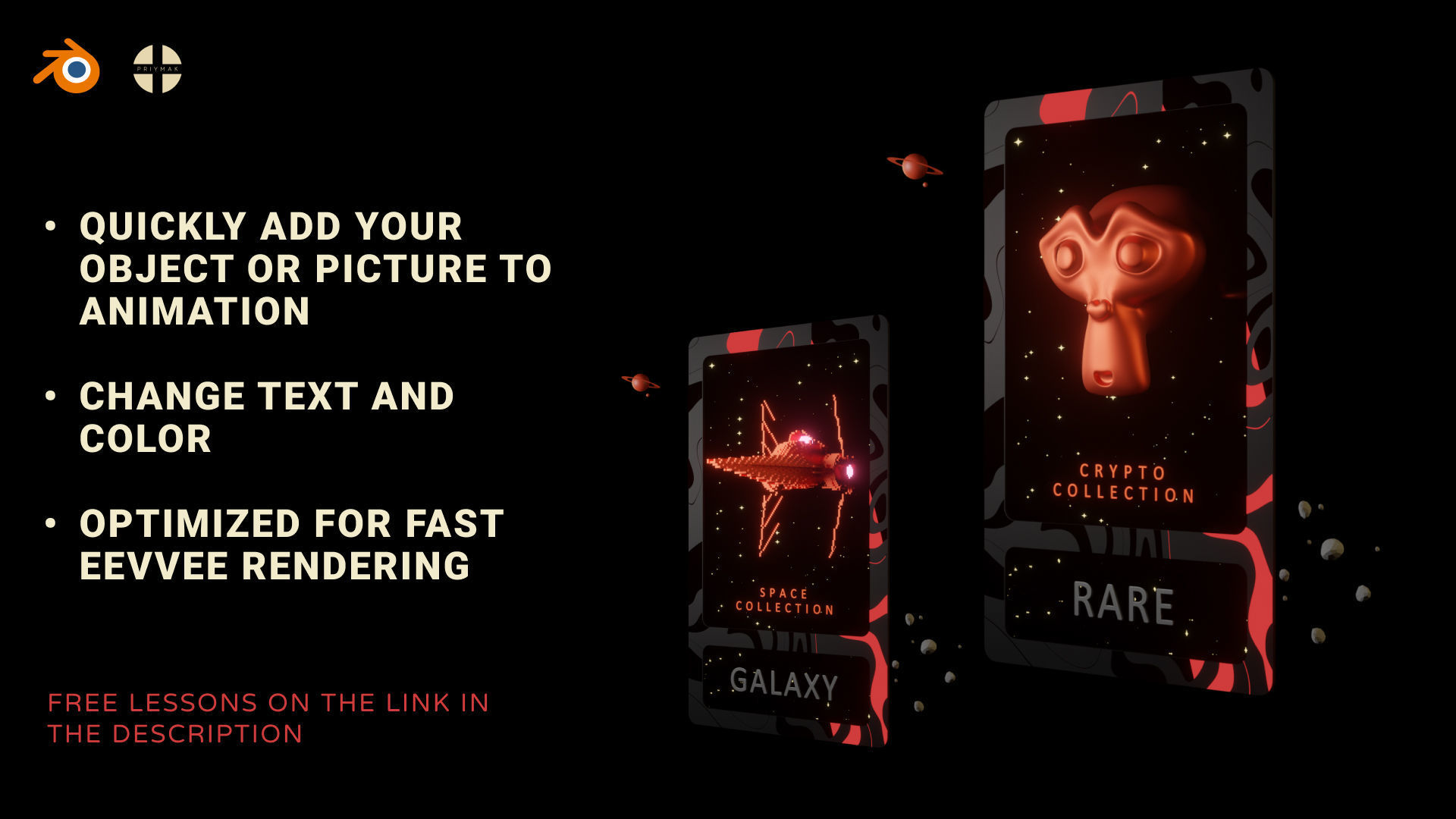 NFT Galaxy collectible card template for Blender 3D model_2