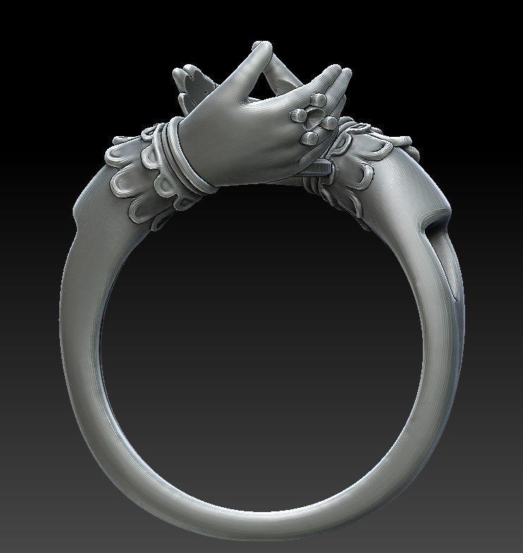 womens ring with stones 3D print model_4