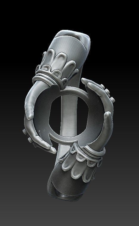 womens ring with stones 3D print model_6