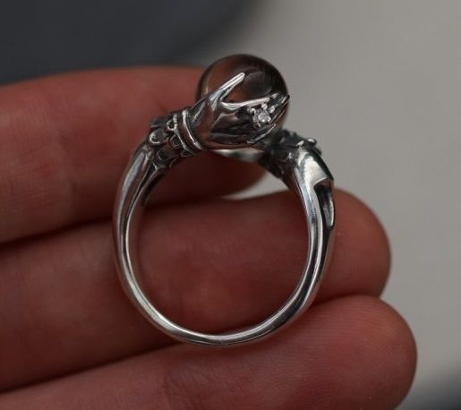 womens ring with stones 3D print model_8