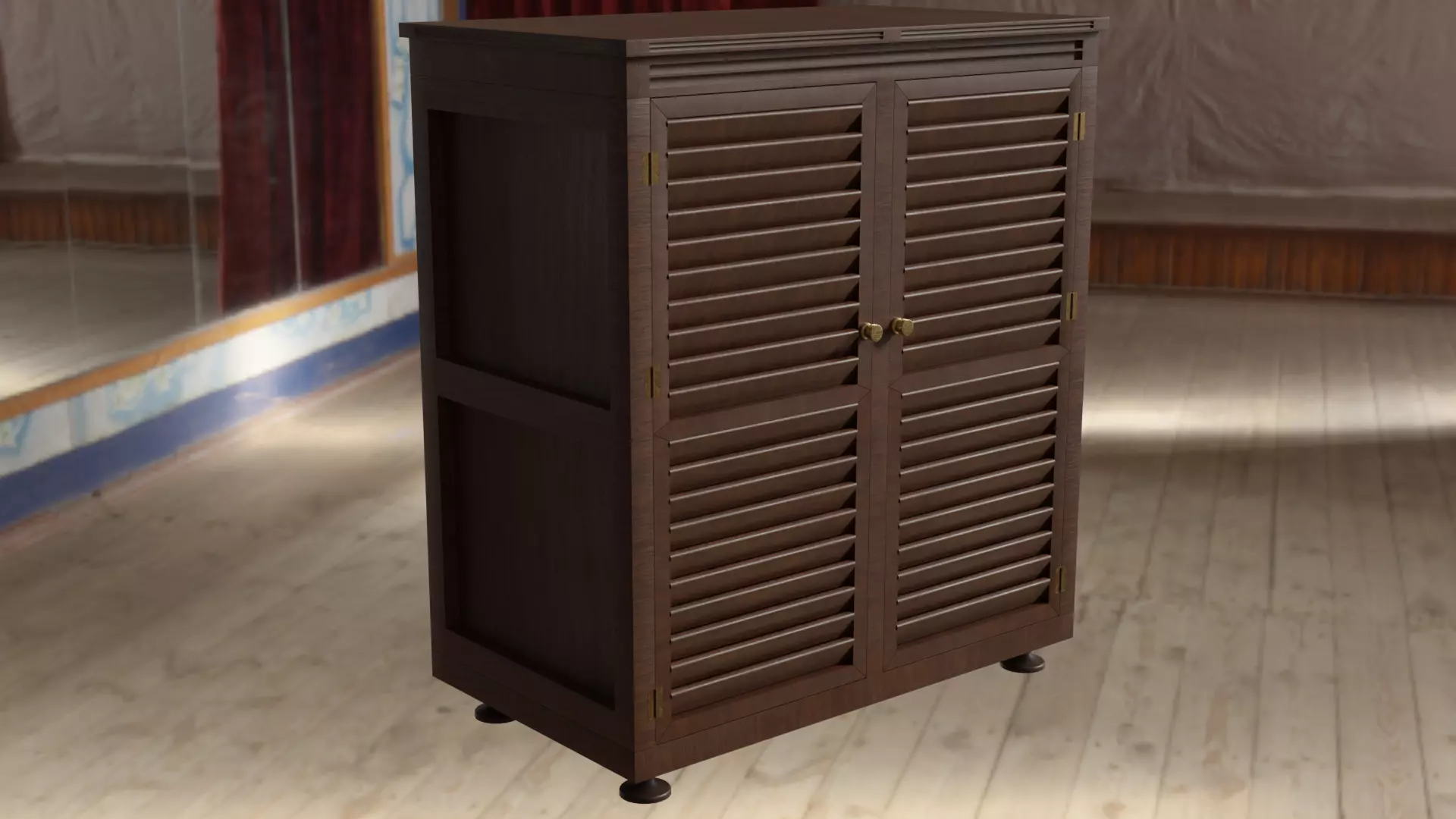 Cabinet with doors 3D model_0